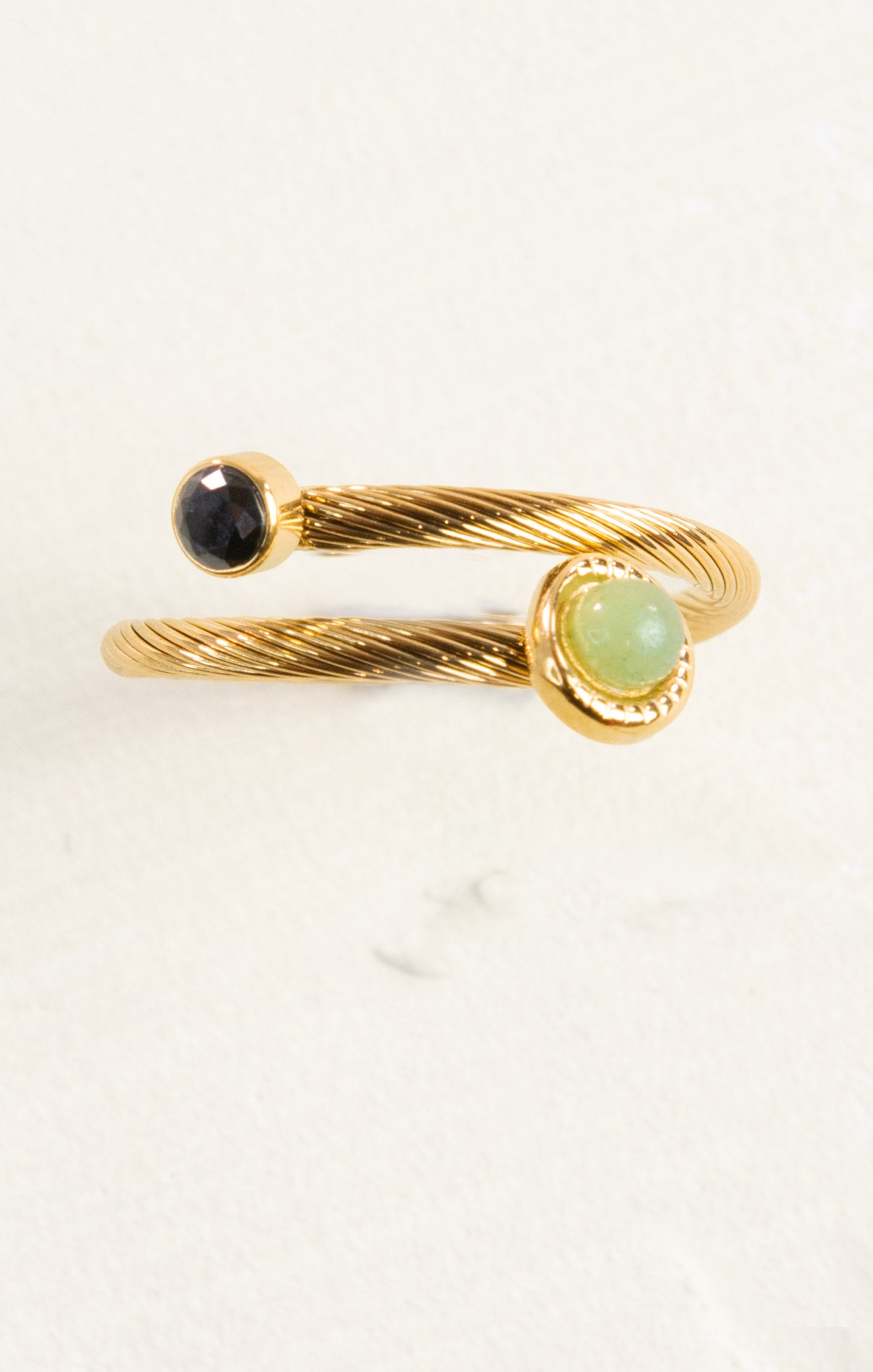 Twisted Gemstone Ring for Women - Elegant Bohemian Style Handmade Jewelry - Perfect for Weddings, Parties & Everyday Wear