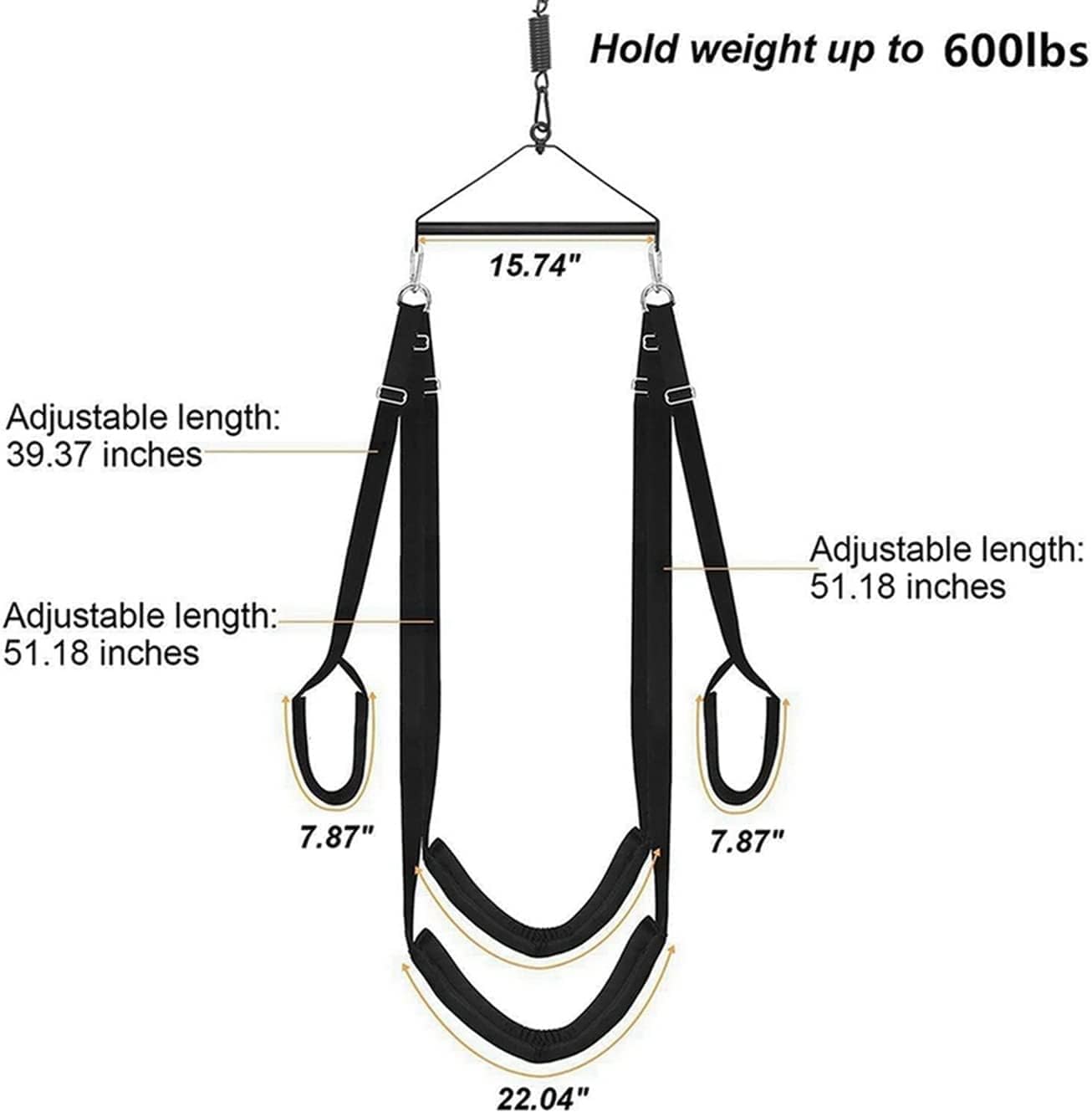 Heavy Duty 800lbs Sex Swing Ceiling Mount - 360° Swivel Adjustable Bondage Kit for Adults - Perfect for Bedroom, BDSM, and Spinning Play