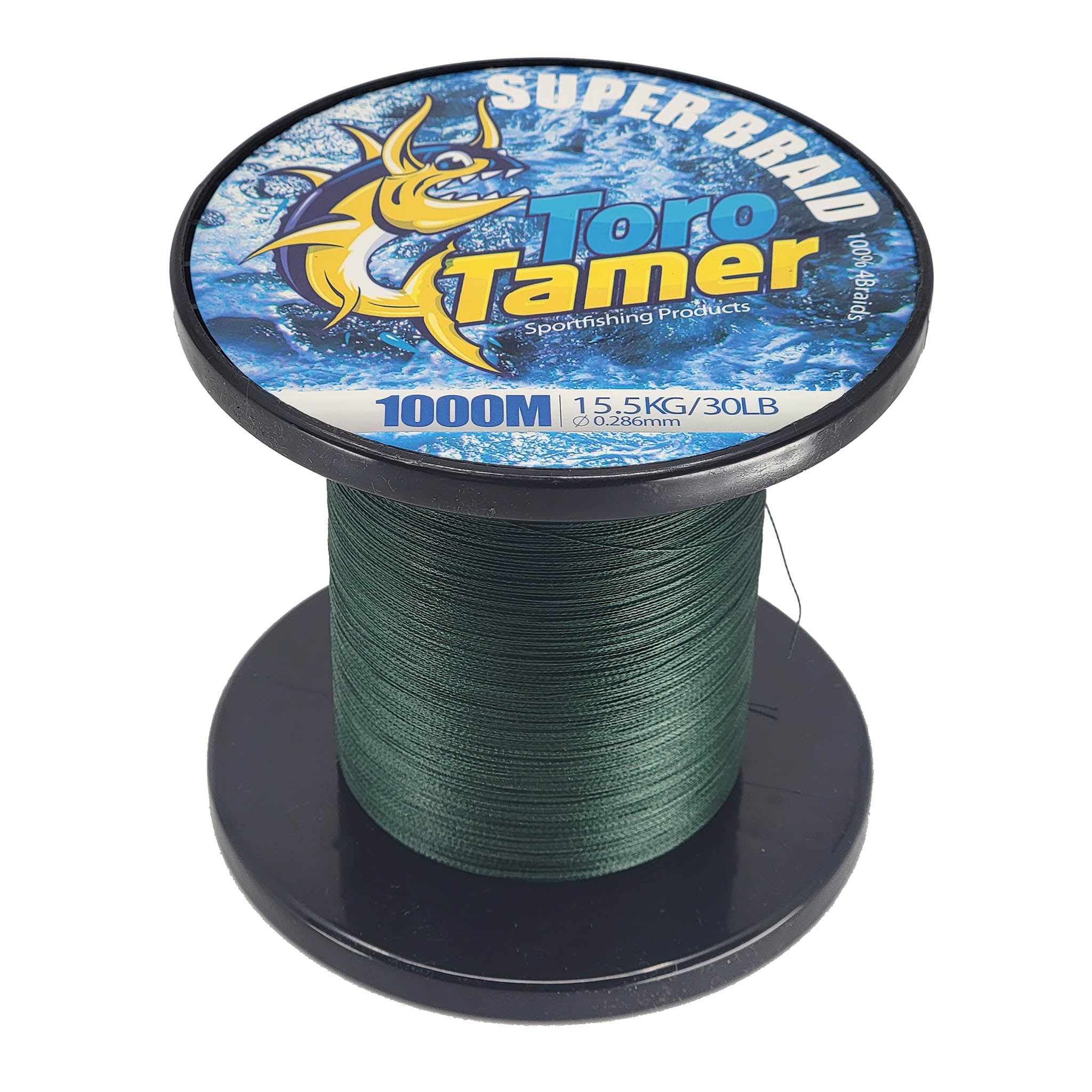 Toro Tamer 4 Strand Solid Braid Fishing Line 1000M (3280ft) - High Strength Saltwater & Freshwater Fishing Line for Offshore, Surf Casting, and Deep Sea Fishing