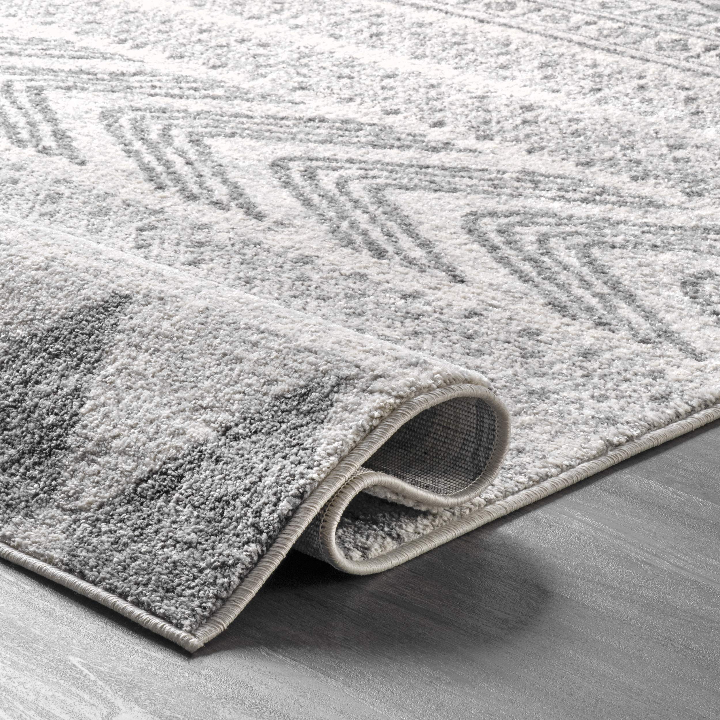 nuLOOM Shaina Tribal Handmade Area Rug 4' x 6' Oval Gray - Boho Chic Living Room Bedroom Decor