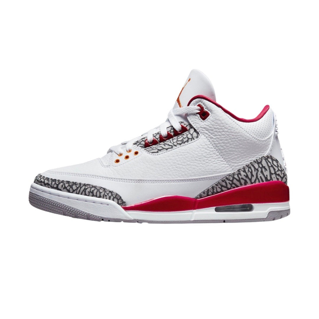 Air Jordan 3 Retro Sneakers - White/Light Curry/Cardinal Red Colorway - Perfect for Basketball, Streetwear & Sneaker Collectors