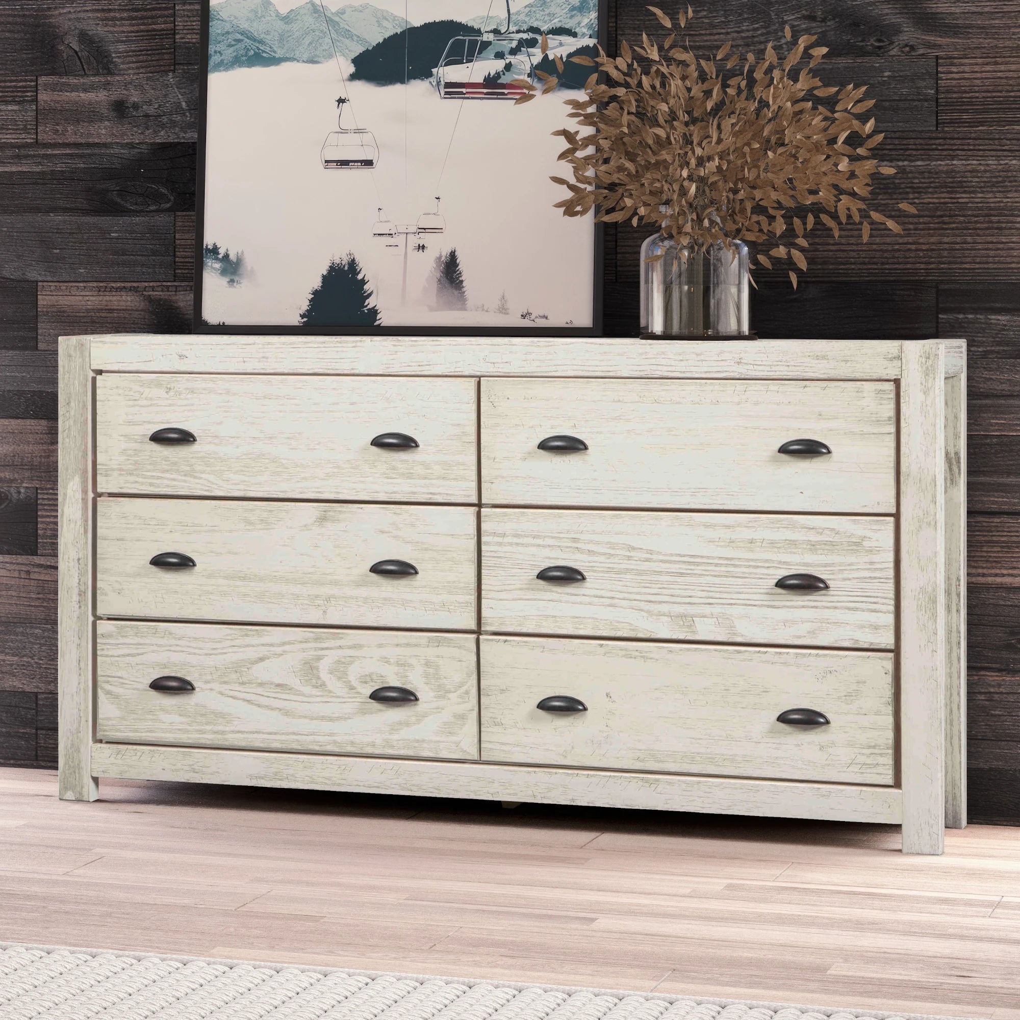 Montauk 6 Drawer Dresser - Solid Wood Bedroom Chest of Drawers for Storage & Organization - Perfect for Master Bedroom, Guest Room, or Dorm Decor