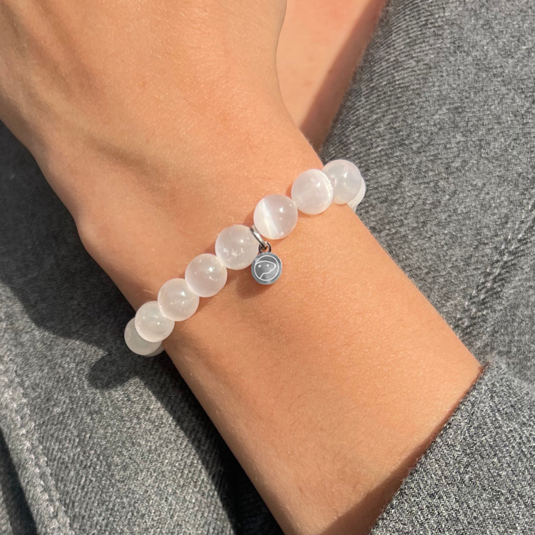 Natural Selenite Healing Bracelet for Women - Chakra Balancing & Positive Energy - Yoga, Meditation & Spiritual Jewelry Gift