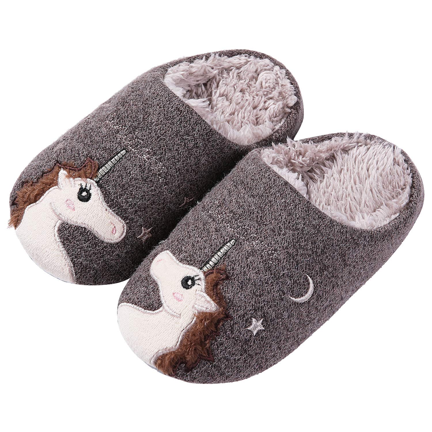 Fluffy Unicorn Slippers for Women - Soft Furry Lining, Warm Winter House Shoes for Indoor & Outdoor Use - Perfect for Cozy Nights, Lounge Wear and Gift Giving