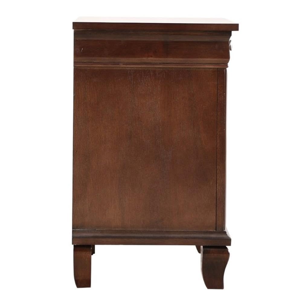 Glory Furniture Triton 2-Drawer Nightstand in Cappuccino Finish - Modern Bedside Table for Bedroom, Guest Room & Nursery