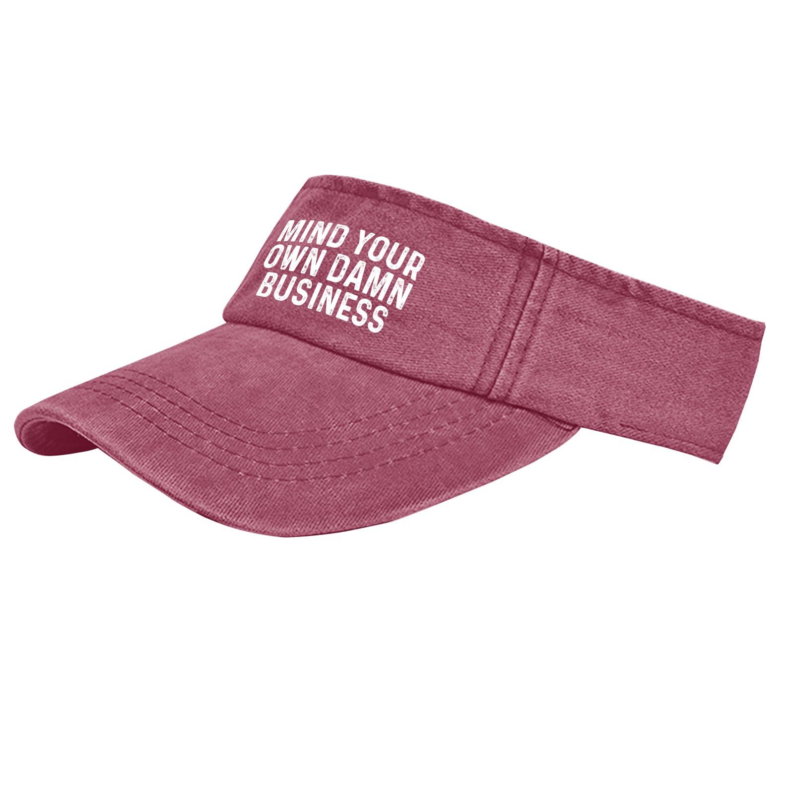 Mind Your Own Damn Business Baseball Cap - Sun Visor for Teens & Golf Hats - UV Protection Cool Adjustable Deep Rose Pink Hat - Perfect for Golf, Running, Outdoor Sports & Summer Fashion