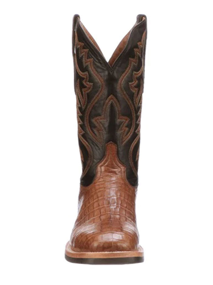 Lucchese M4554.WF Men's Rowdy Caiman Leather Cowboy Boots - Brown Western Boots for Men | Perfect for Rodeo, Country Dancing & Western Fashion