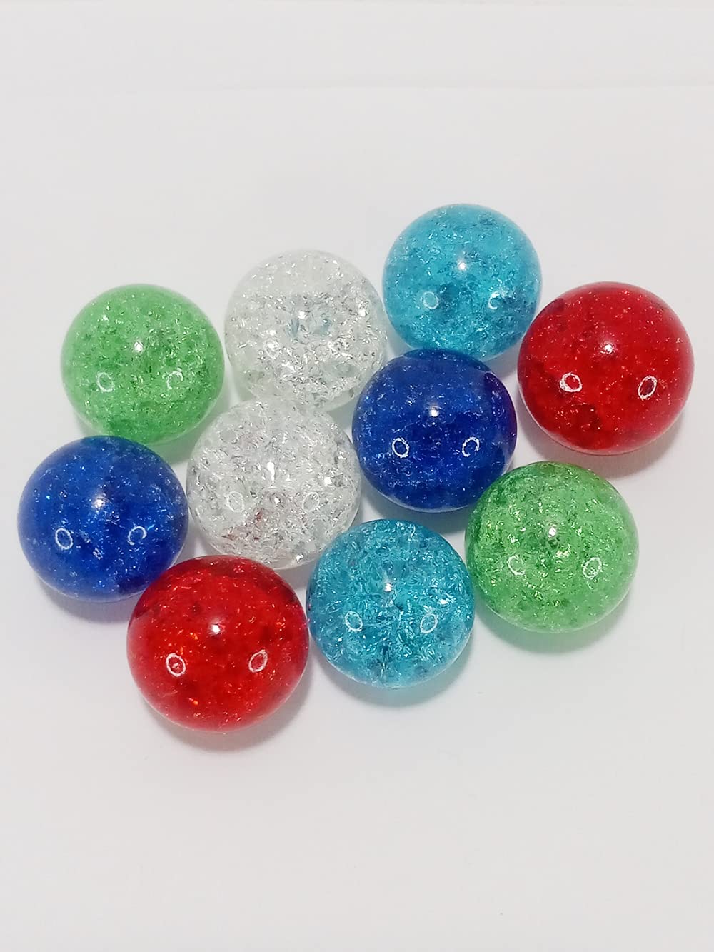 10 Collectible Cracked Solid Color Glass Marbles - Fried Marbles 0077 for Home Decor, DIY Crafts & Kids Games | Unique Glass Gems for Vase Fillers, Jewelry Making & Gift Ideas