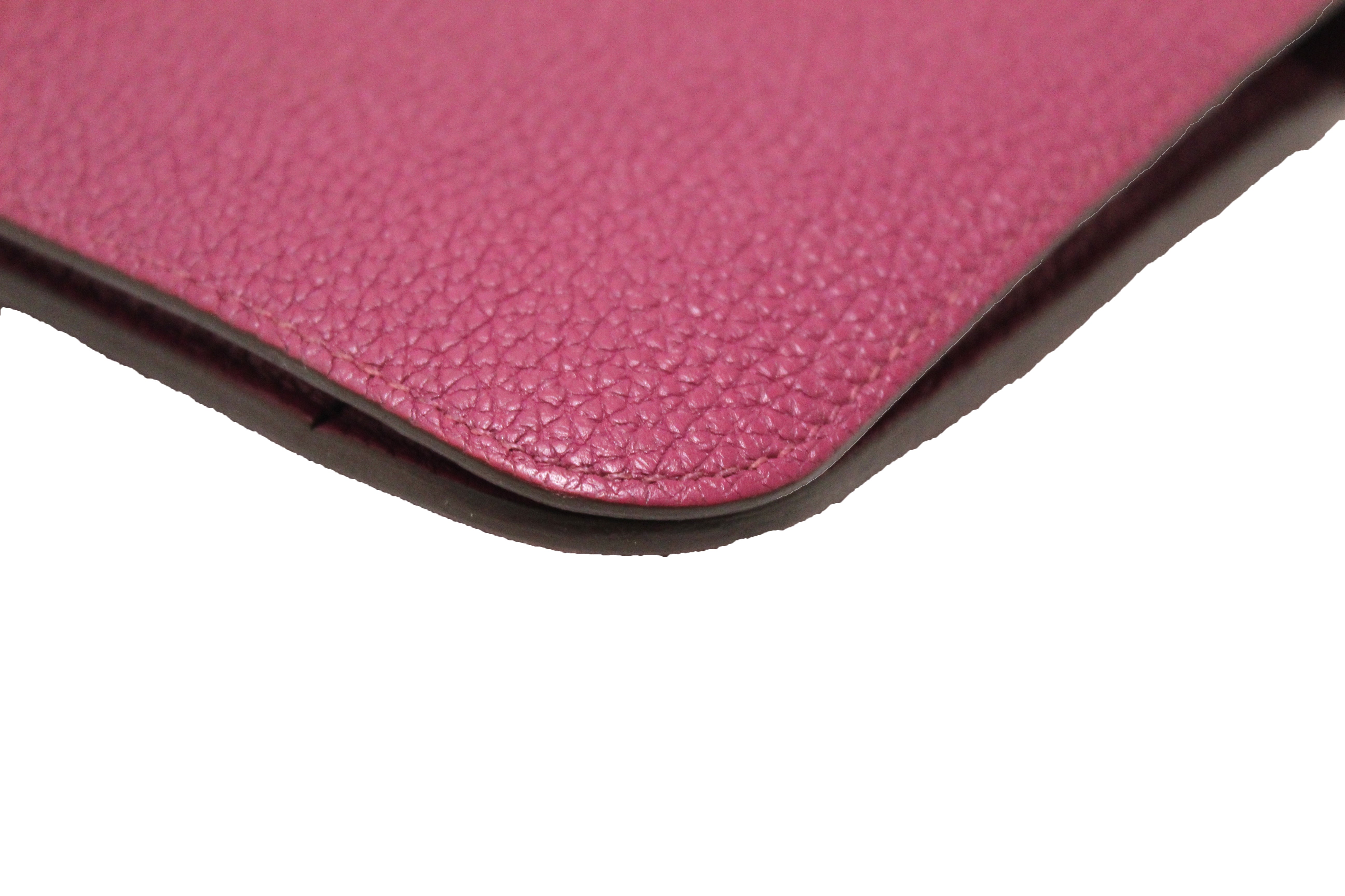 Authentic Hermes Pink Rose Pourpre Togo Leather Dogon Duo Wallet - Luxury Bifold Card Holder for Women - Perfect for Everyday Use & Gift Giving