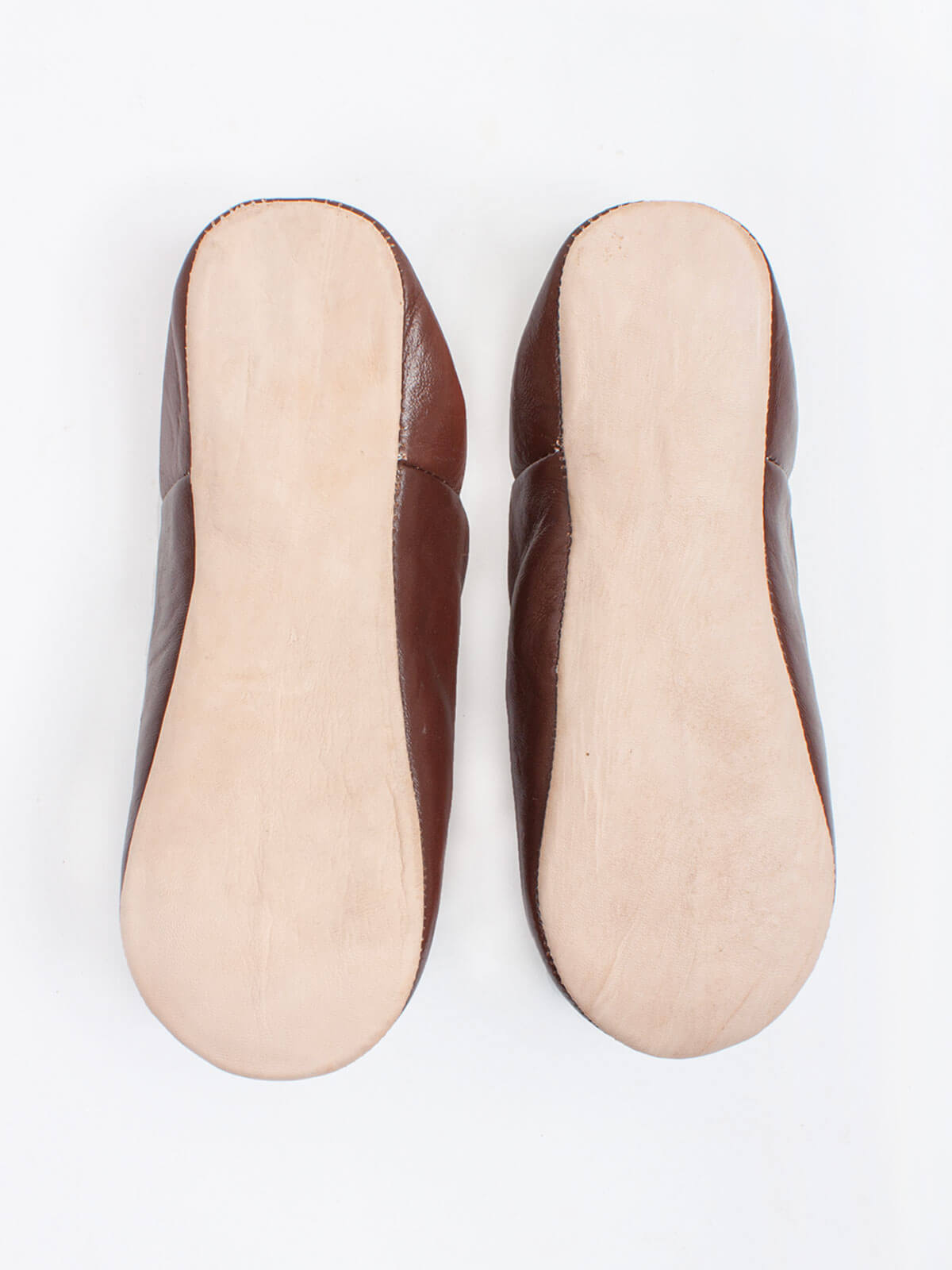 Authentic Moroccan Men's Babouche Slippers - Soft Leather Chocolate Brown | Comfortable House Shoes for Relaxation at Home