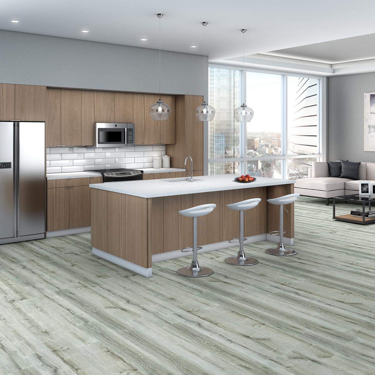 Premium Floorté Pro Anvil Plus Waterproof Vinyl Plank Flooring - Beach Oak Wood Look, 27.73 sqft (6-Pack) - Perfect for Living Rooms, Bedrooms & High-Traffic Areas