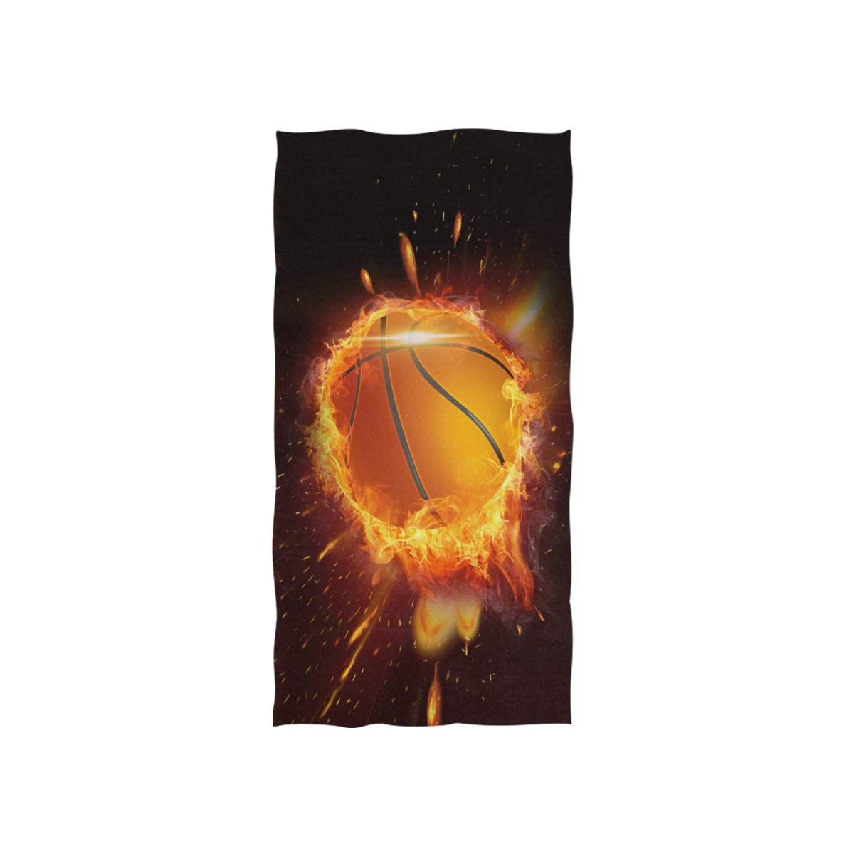 VIKKO Premium Microfiber Basketball Design Bath Towels - 30x15 Inch Soft Quick-Dry Hand & Beach Towels for Kids, Women & Men - Perfect for Bathroom, Gym, Travel, Spa, Yoga & Swimming Pool