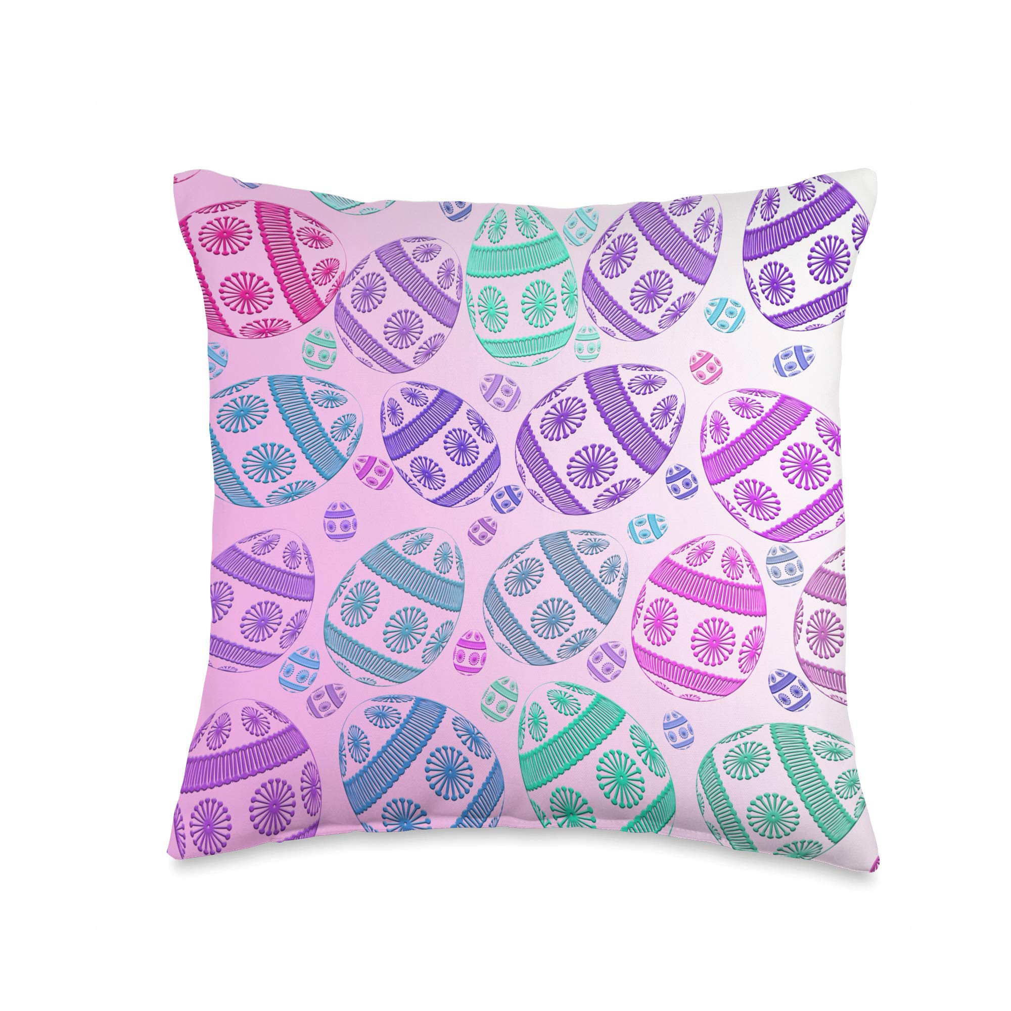 Pastel Easter Egg Throw Pillow Covers - Soft Decorative Spring Home Decor for Sofa, Bed, Couch - Easter Party & Home Styling Accessories