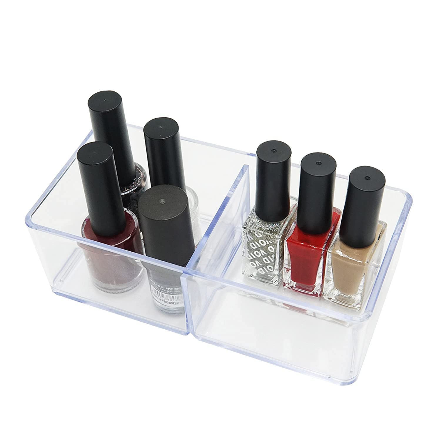 Carrotez 2-Tier Clear Plastic Drawer Organizer for Makeup Storage, Bathroom Essentials, Office Desk & Vanity Organization - Perfect for Cosmetics, Jewelry, Stationery and Small Item Storage
