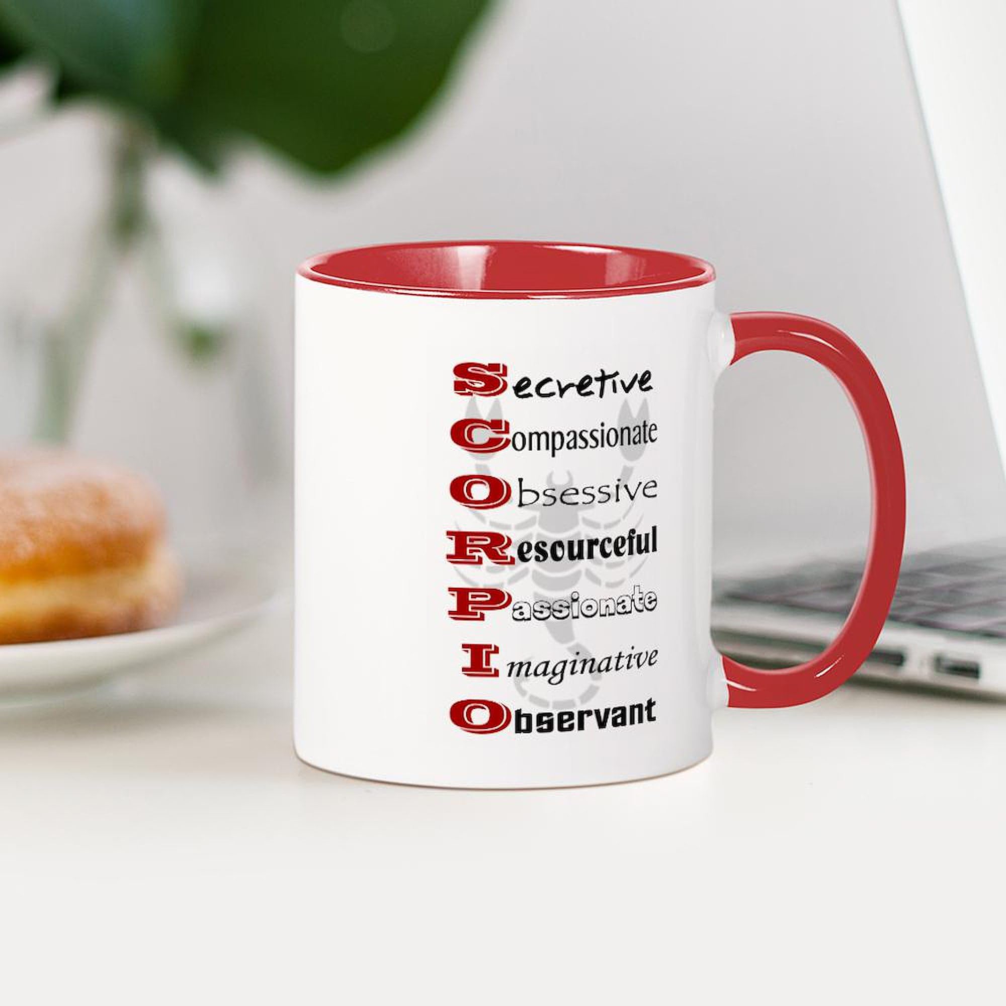 Scorpio Zodiac Sign 11 oz Ceramic Coffee Mug - 325 ml Astrology-Themed Cup for Tea, Hot Chocolate & Office Use