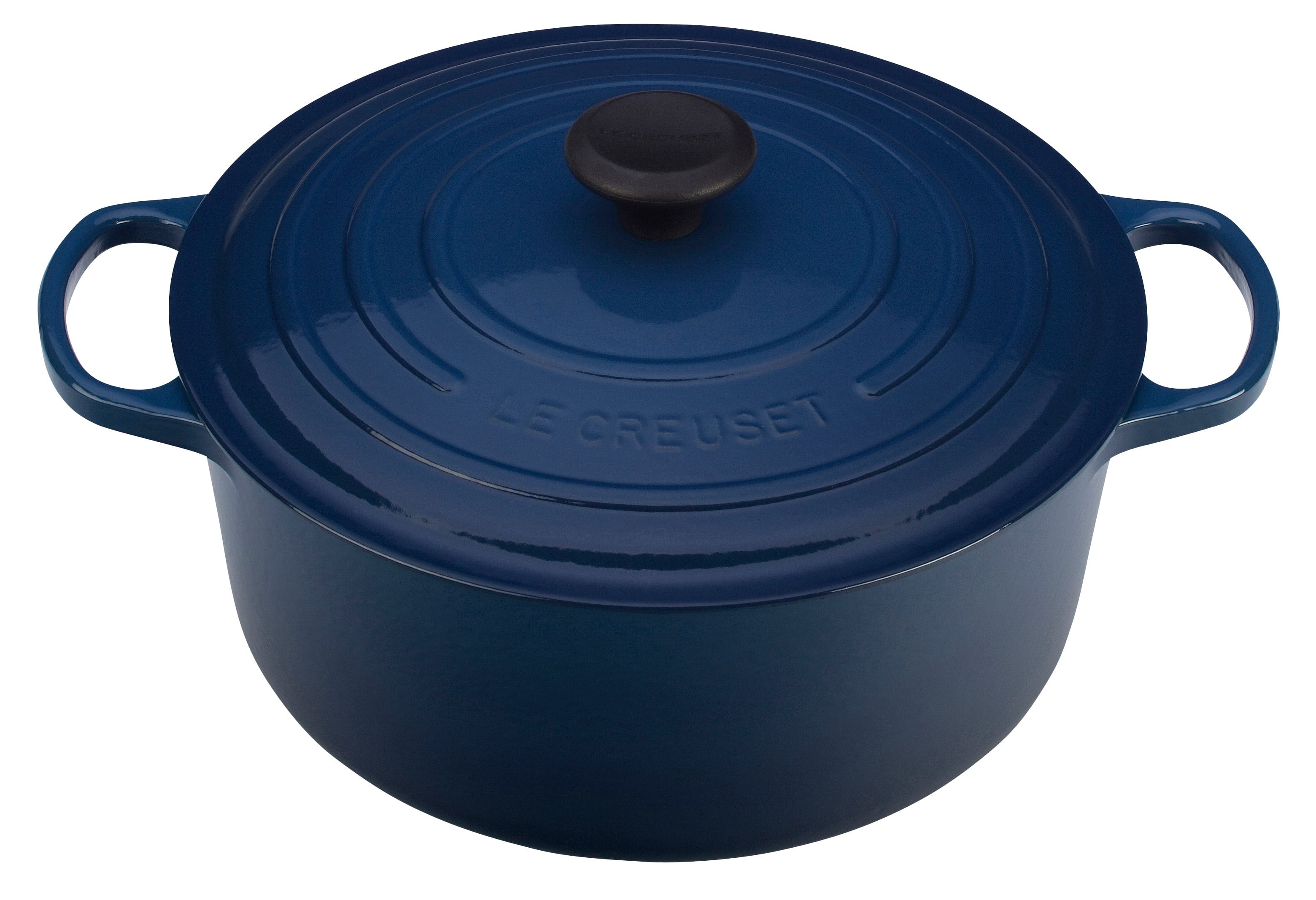 Le Creuset 4.5 Quart Round Dutch Oven in Ink Color - Perfect for Braising, Baking & Slow Cooking Soups & Stews