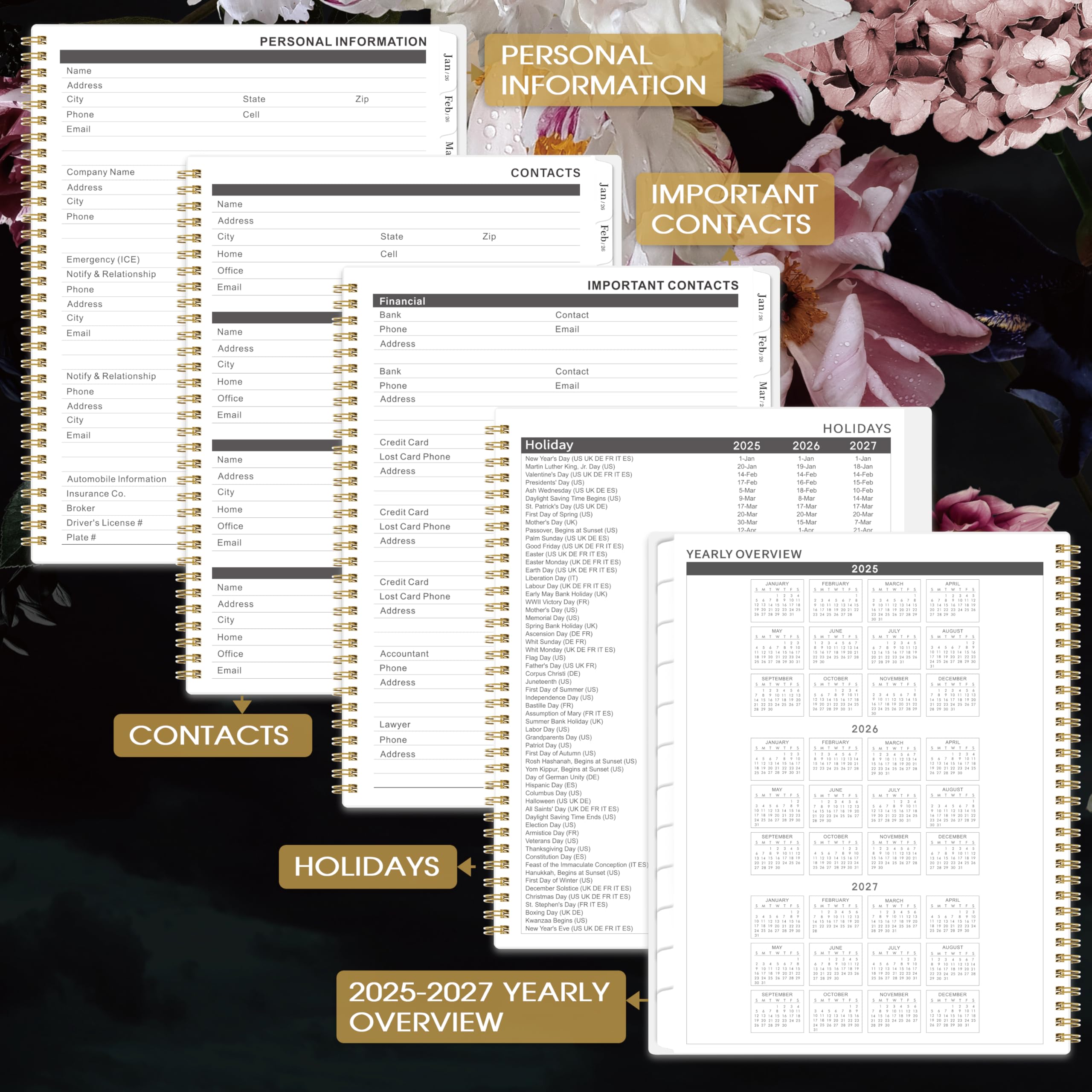 2025-2027 Monthly Planner - 9'' x 11'' 2-Year Academic Calendar (July 2025 - June 2027) with Tabs, Twin-Wire Binding & Inner Pocket | Premium Thick Paper for Office, School & Personal Organization | Perfect for Students, Teachers & Professionals