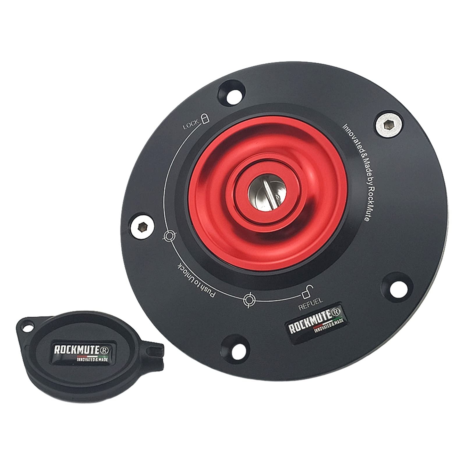 Premium Yamaha YZF R6 R1 R3 Motorcycle Gas Cap - High-Quality Tapered Fuel Tank Cap for R6S R12 R15 R25 R125 FZ1 FZ6 FZ8 FAZER 6R (2009 Series) - Red CNC Aluminum Power Sport Accessory - Perfect for Street Bikes & Custom Builds