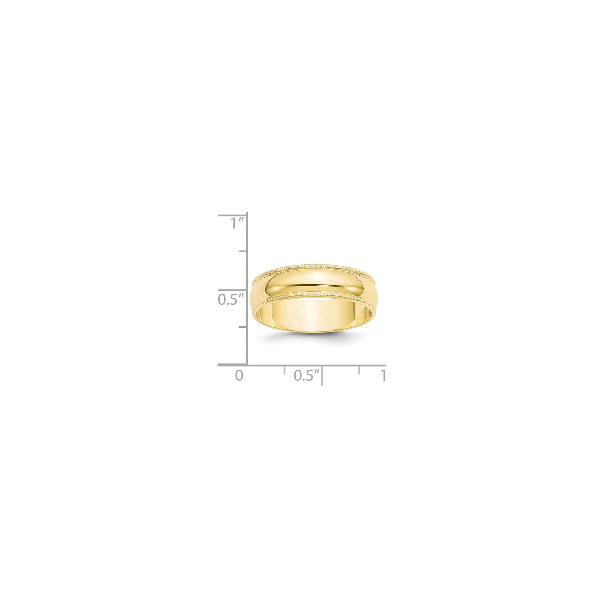 10k Yellow Gold 6mm Milgrain Wedding Band - Size 12.5 for Bridal Jewelry