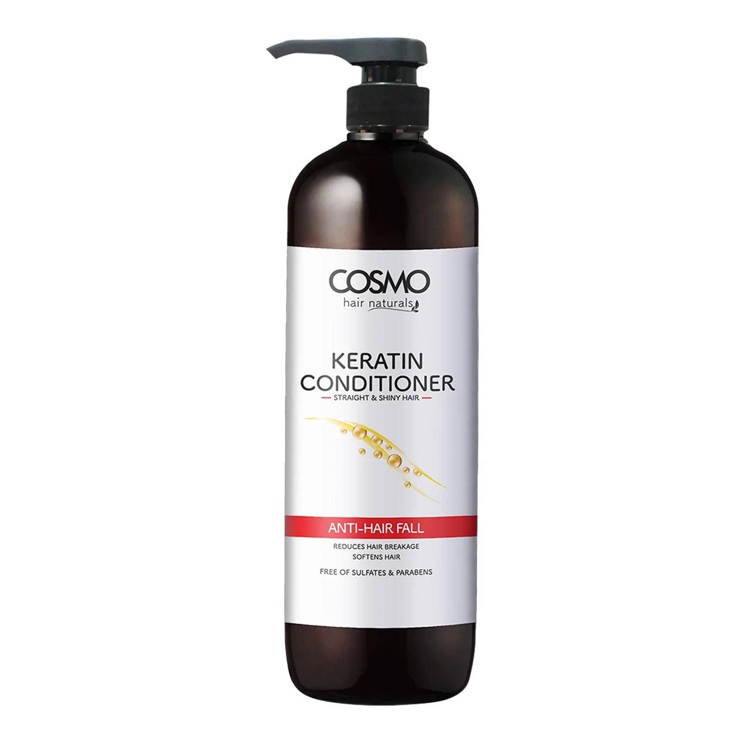Cosmo Hair Naturals Keratin Conditioner 480ml - Deep Moisturizing Treatment for Straight & Shiny Hair | Anti-Hair Fall & Breakage Control | Softens & Strengthens Hair | For Men & Women | Perfect for Daily Use & Damaged Hair Repair
