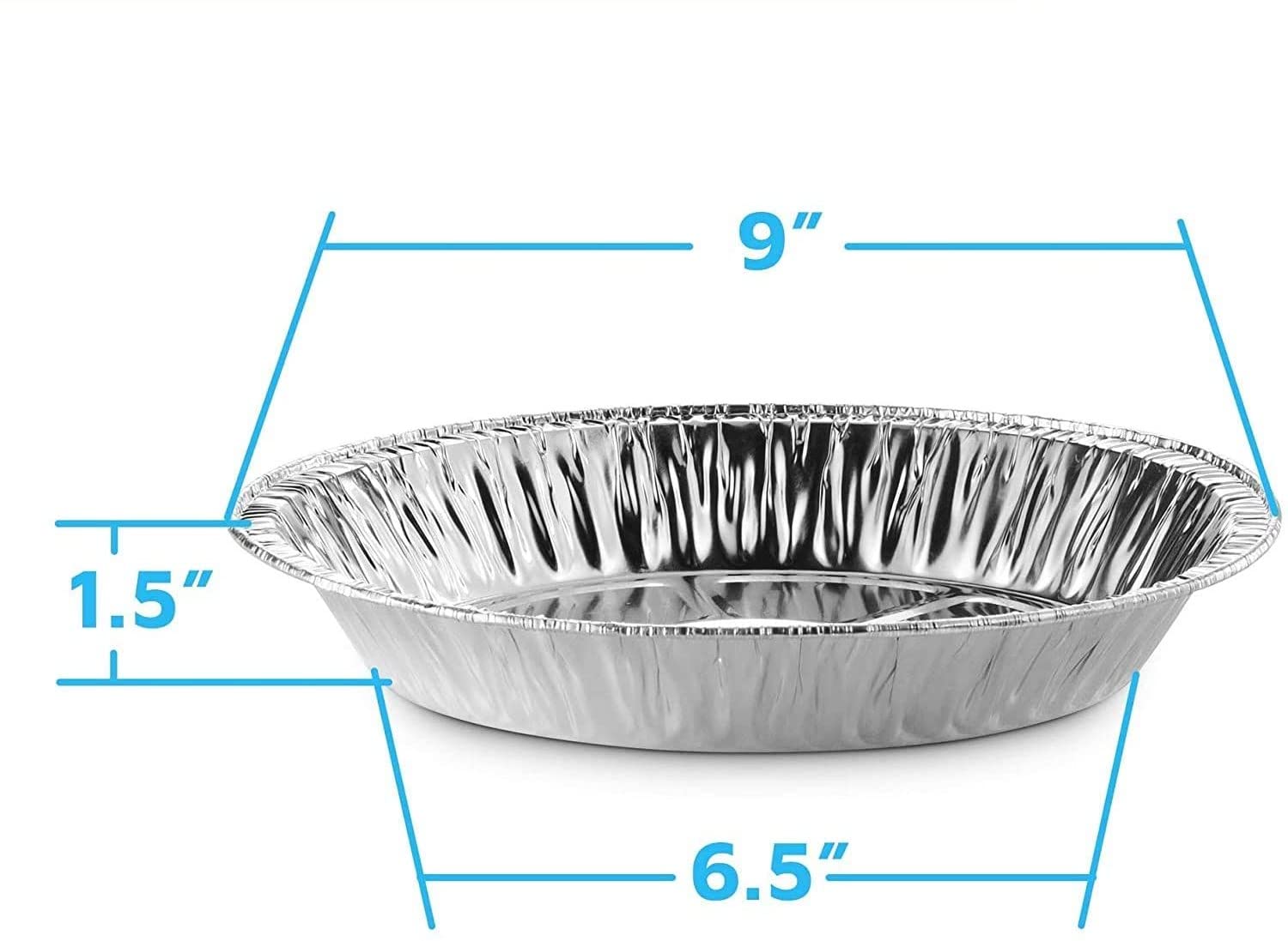 9-Inch Disposable Aluminum Pie Pans - 25 Pack, Oven & Freezer Safe for Baking Pies, Quiches, Tarts - Perfect for Holidays, Parties & Meal Prep
