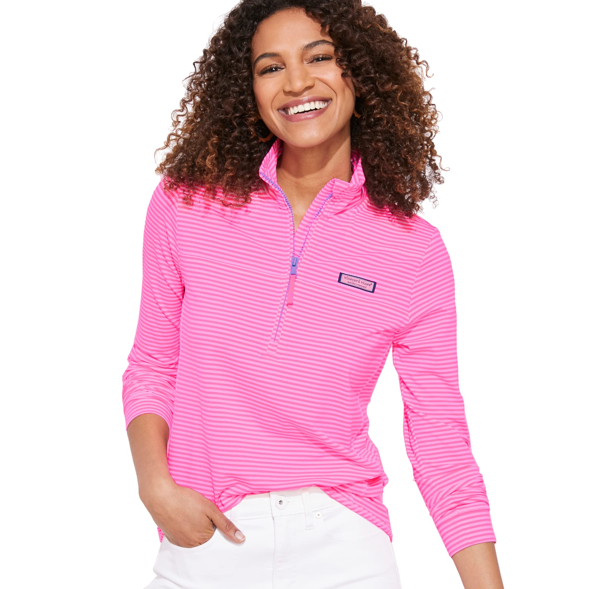 Vineyard Vines Women's Striped Sankaty Shep Shirt | Classic Casual Button-Down Top for Work, Beach & Everyday Wear