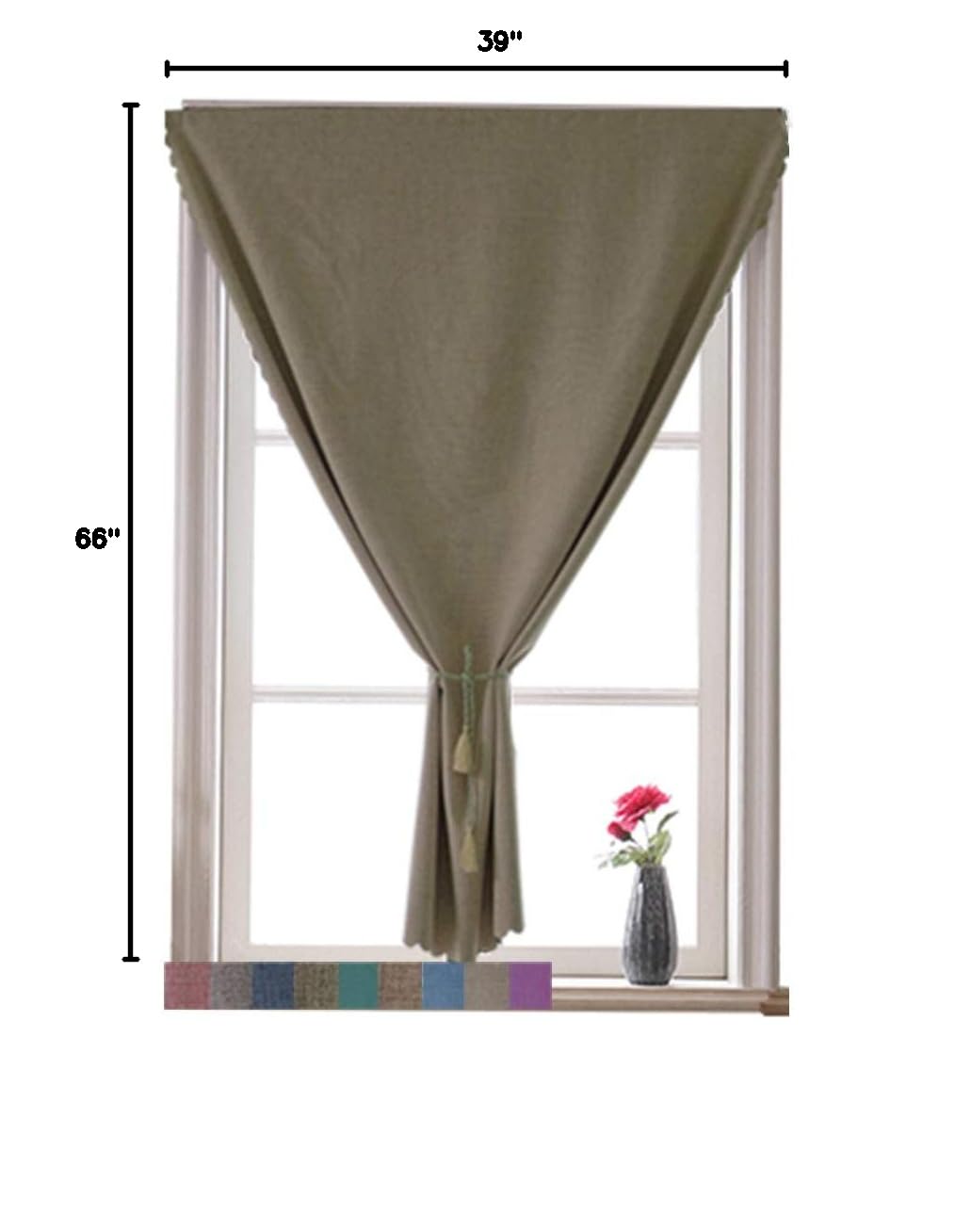 GettyGears 100% Blackout Lined Curtains - Thermal Insulated Window Drapes for Bedroom & Kitchen, Self-Adhesive No-Rod Design, 39