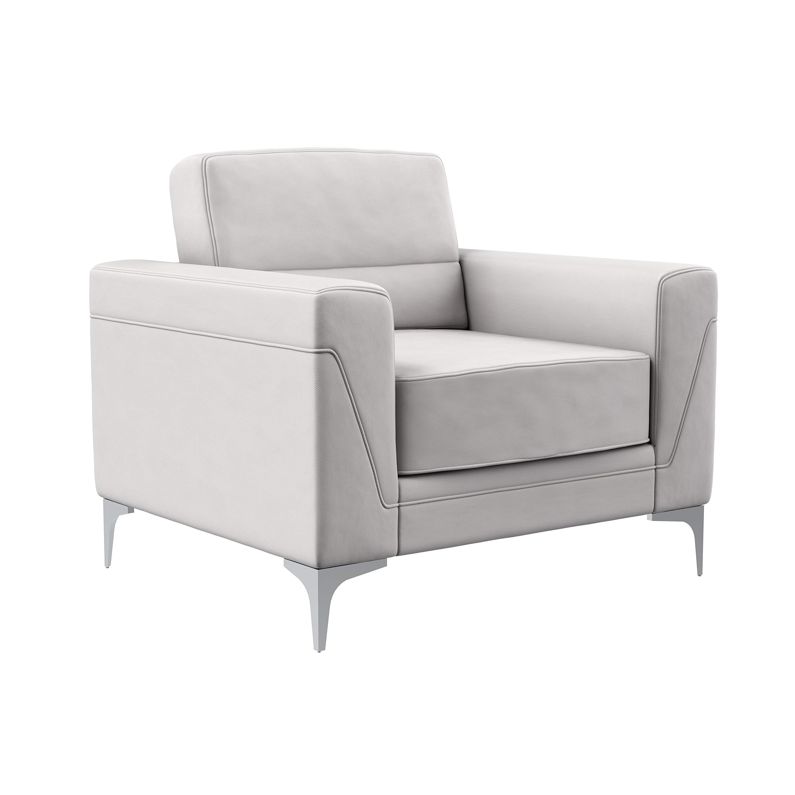 Global Furniture USA Suzie Light Grey Accent Chair - Stylish & Comfortable Living Room, Bedroom, or Office Seating