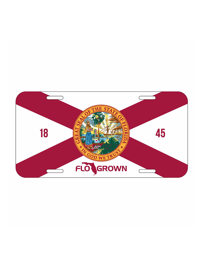 FloGrown FGLP 11 Florida State Flag License Plate - Durable Metal Car Tag for Vehicles, Trucks & Motorcycles - Perfect for Florida Pride & Road Trips