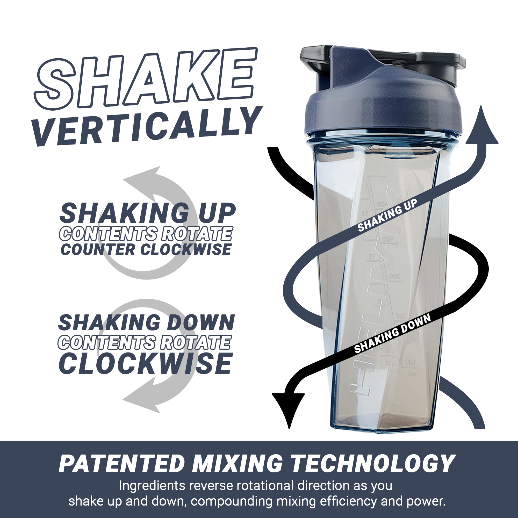 HELIMIX 2.0 Vortex Blender Shaker Bottle - 28oz BPA-Free Protein Shaker Cup for Gym & Travel | No Blending Ball Needed | USA Made | Mixes Protein Shakes, Smoothies & Cocktails | Dishwasher Safe | Perfect for Workout Recovery & Meal Prep