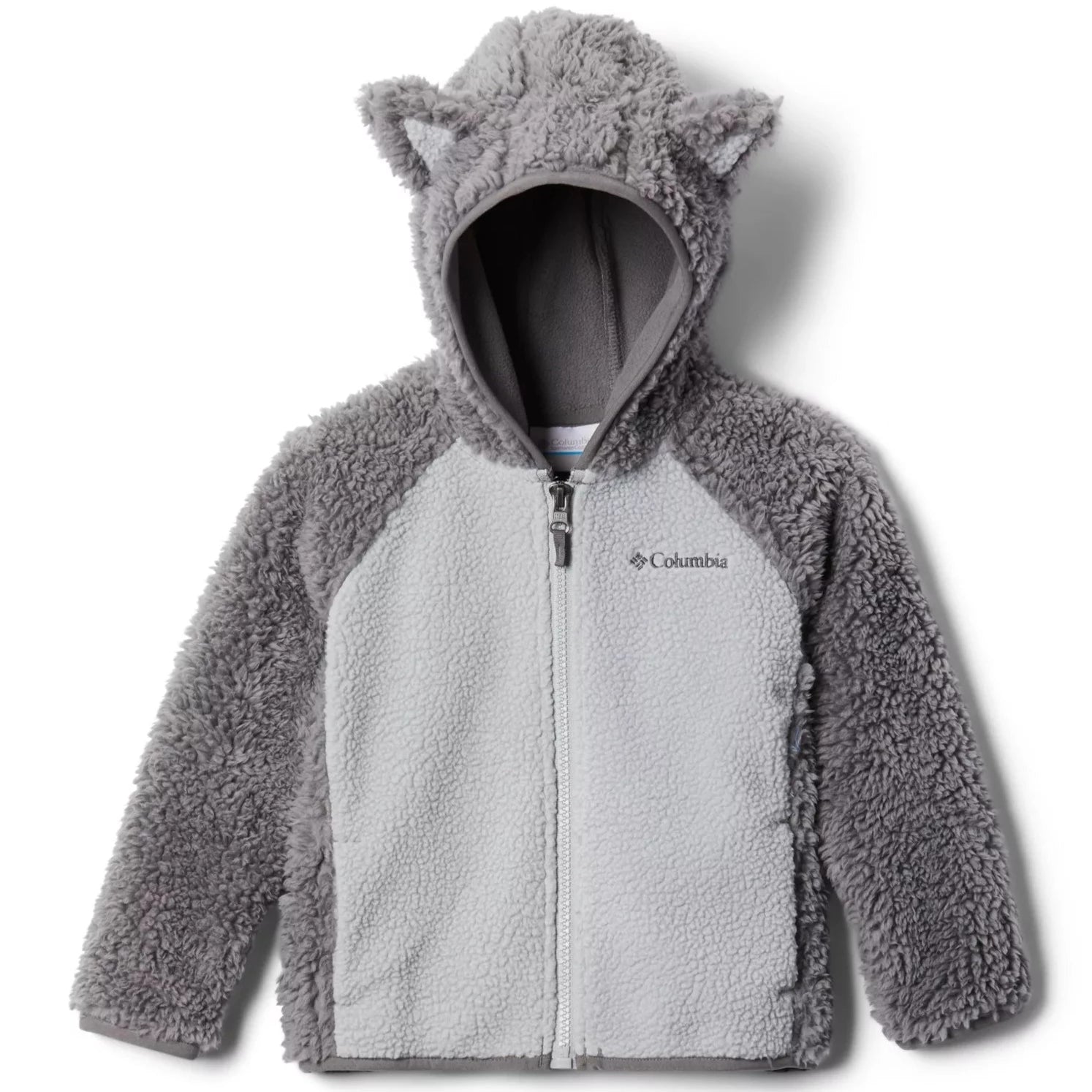 Columbia City Grey Foxy Baby Full Zip Sherpa Fleece Jacket for Toddlers - Warm & Cozy Winter Outerwear for Boys & Girls - Perfect for Outdoor Play & Cold Weather Adventures