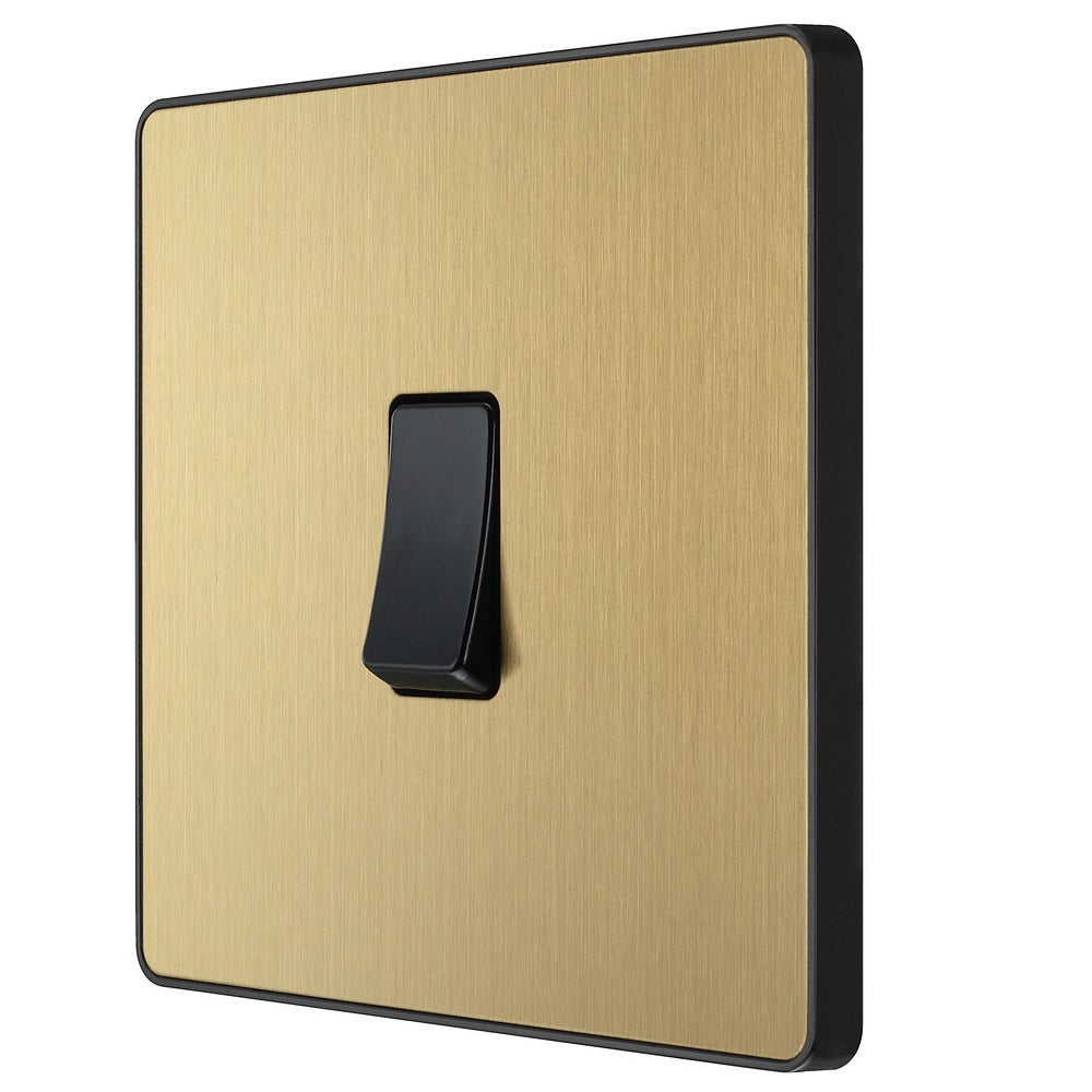 BG Evolve Satin Brass Intermediate Light Switch PCDSB13B - Modern Electrical Switch for Home & Office Lighting Control | Perfect for Hallways, Staircases & Multi-Point Lighting Systems