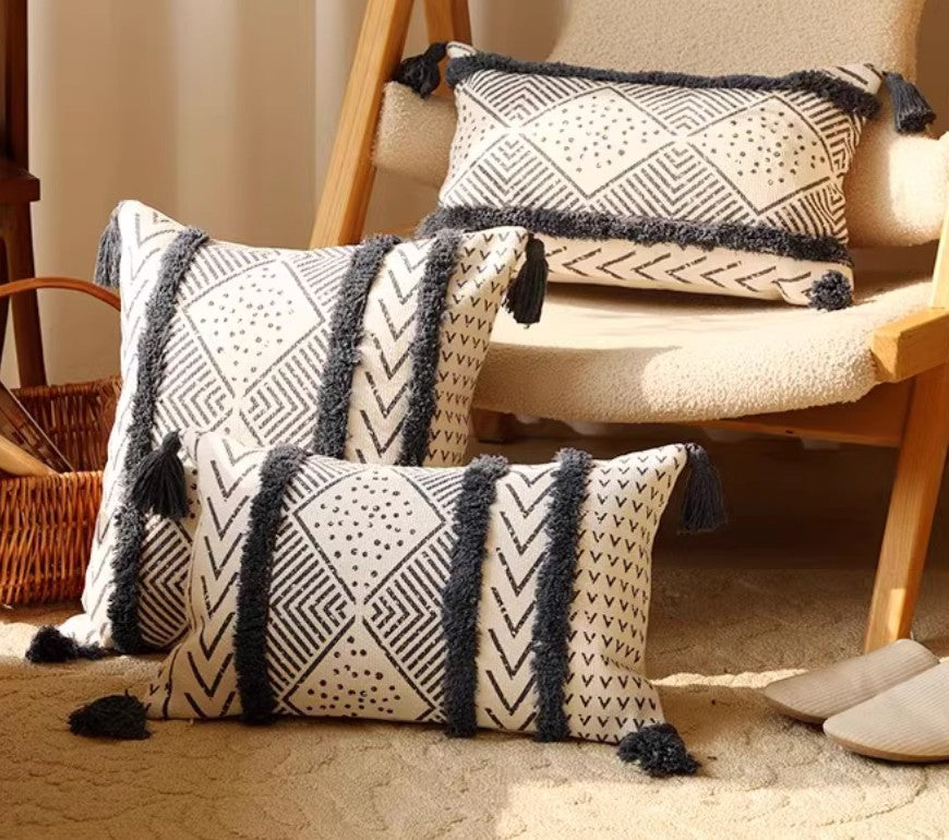 Bohemian Geometric Modern Decorative Sofa Pillow Covers - Oriental Square Throw Pillows for Couch, Living Room & Dining Room Decor - Perfect for Home, Office, and Wedding Decorations