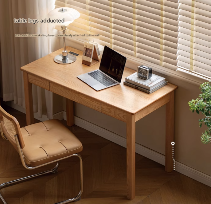Premium Oak Solid Wood Office Desk - Durable & Stylish Home Office Furniture for Work & Study