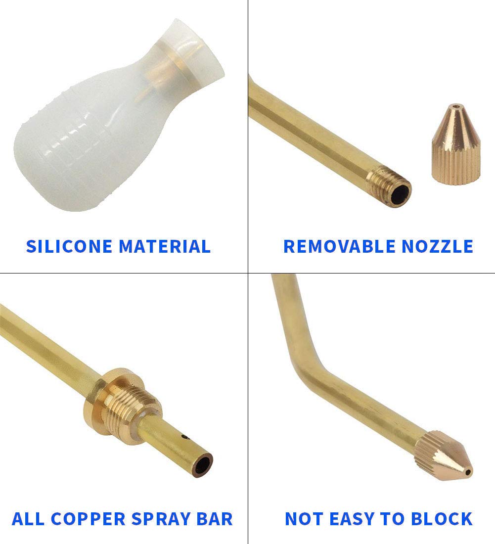 Organic Gardening Bulb Duster with Long Copper Tube - Powder Duster Sprayer for Plants, Flowers & Vegetables | Garden Powder Applicator Dispenser for Pest Control & Agricultural Supplies | Perfect for Home Gardens, Greenhouses & Farm Use