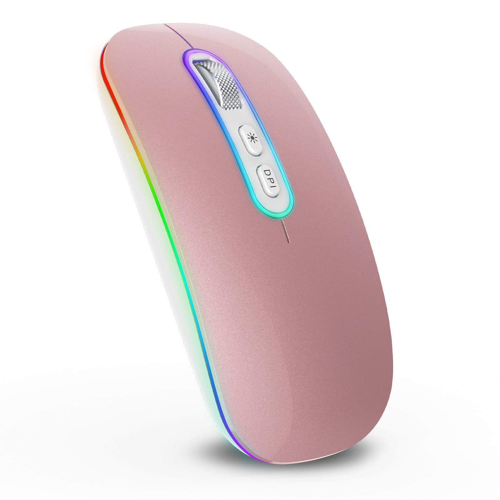 Wireless Bluetooth Mouse - Ergonomic Rechargeable Computer Mouse with Ultra Slim LED Design, Quiet Click for Office & Home Use - Perfect for Work, Gaming, or Gift (Girlfriend/Mom) - Compatible with Keyboard & Mouse Pads