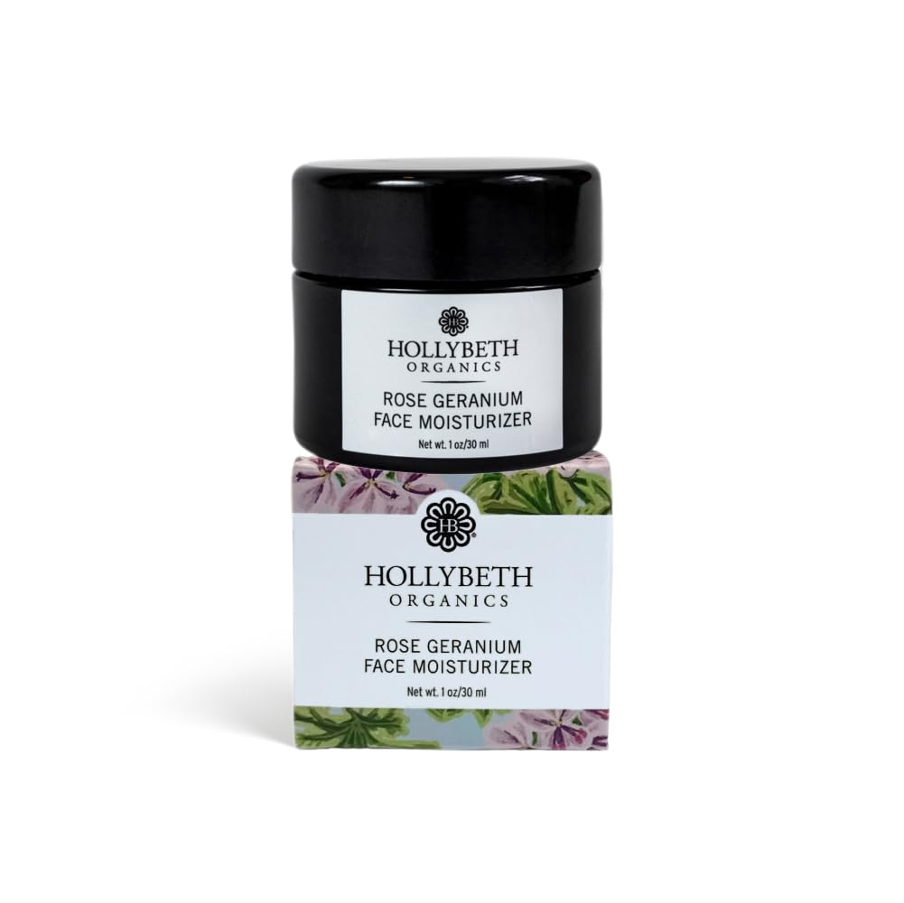 Organic Rose Geranium Face Moisturizer for Dry Skin - Hydrating & Anti-Aging Cream for Women - Day & Night Use for Glowing Complexion | Perfect for Sensitive Skin & Natural Skincare Routine