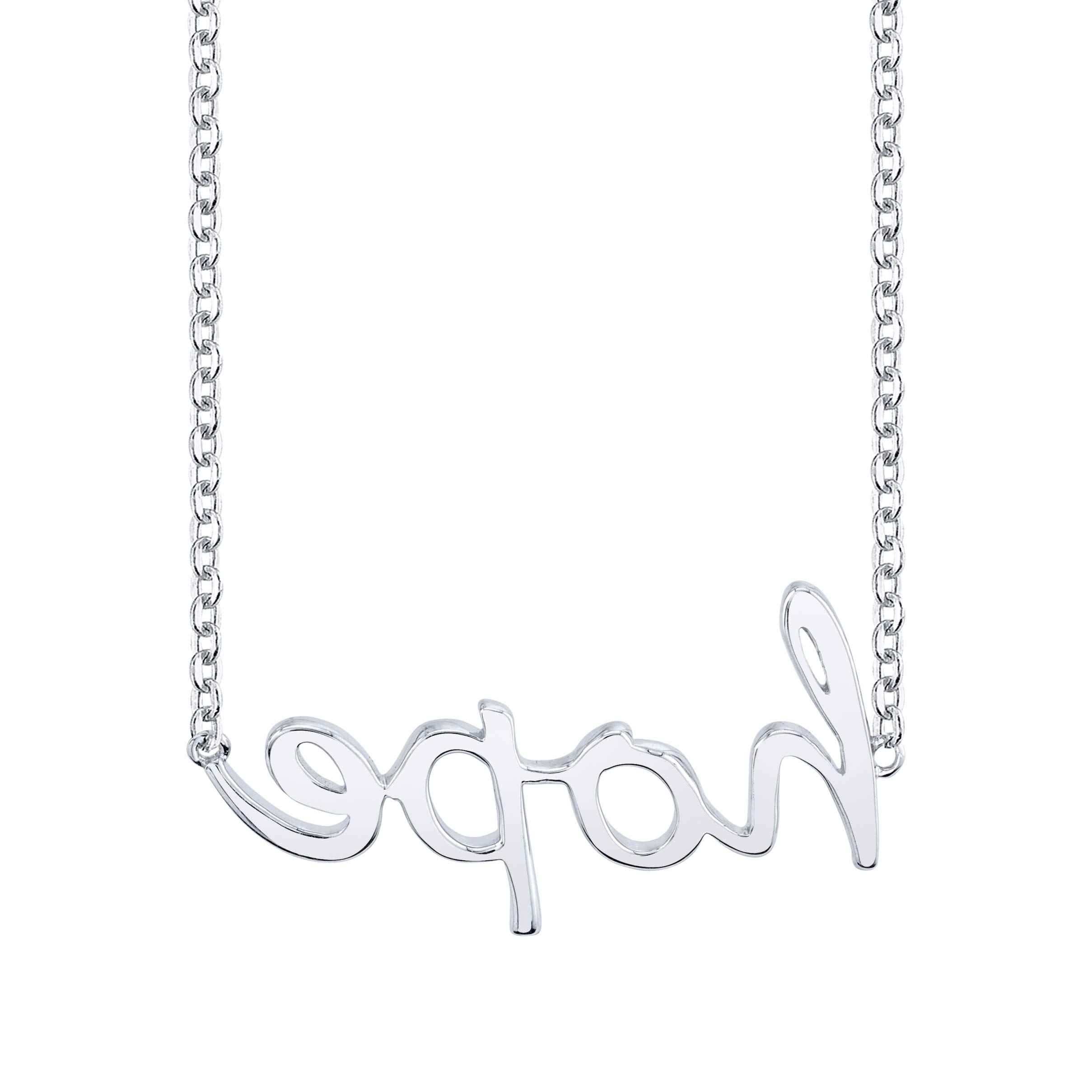 SERAFINA Diamond Name Charm Pendant Necklace - 925 Sterling Silver Personalized Name Necklace with Natural Diamonds - 16
