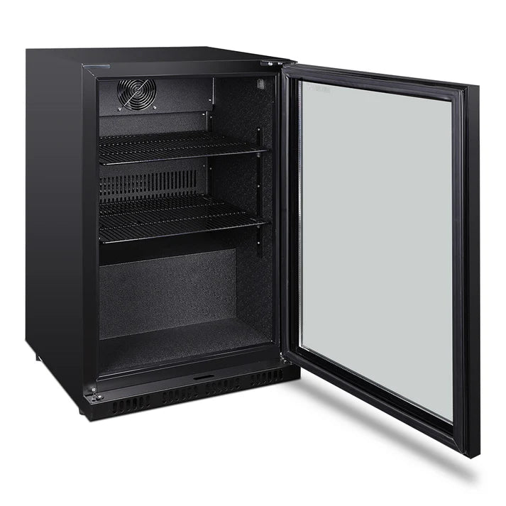 Husky 122L Single Door Home Bar Drinks Chiller Refrigerator - Black (C1HHMBBKAU) | Compact Beverage Cooler for Beer, Wine & Soda | Perfect for Home Bar, Man Cave, Office or Game Room
