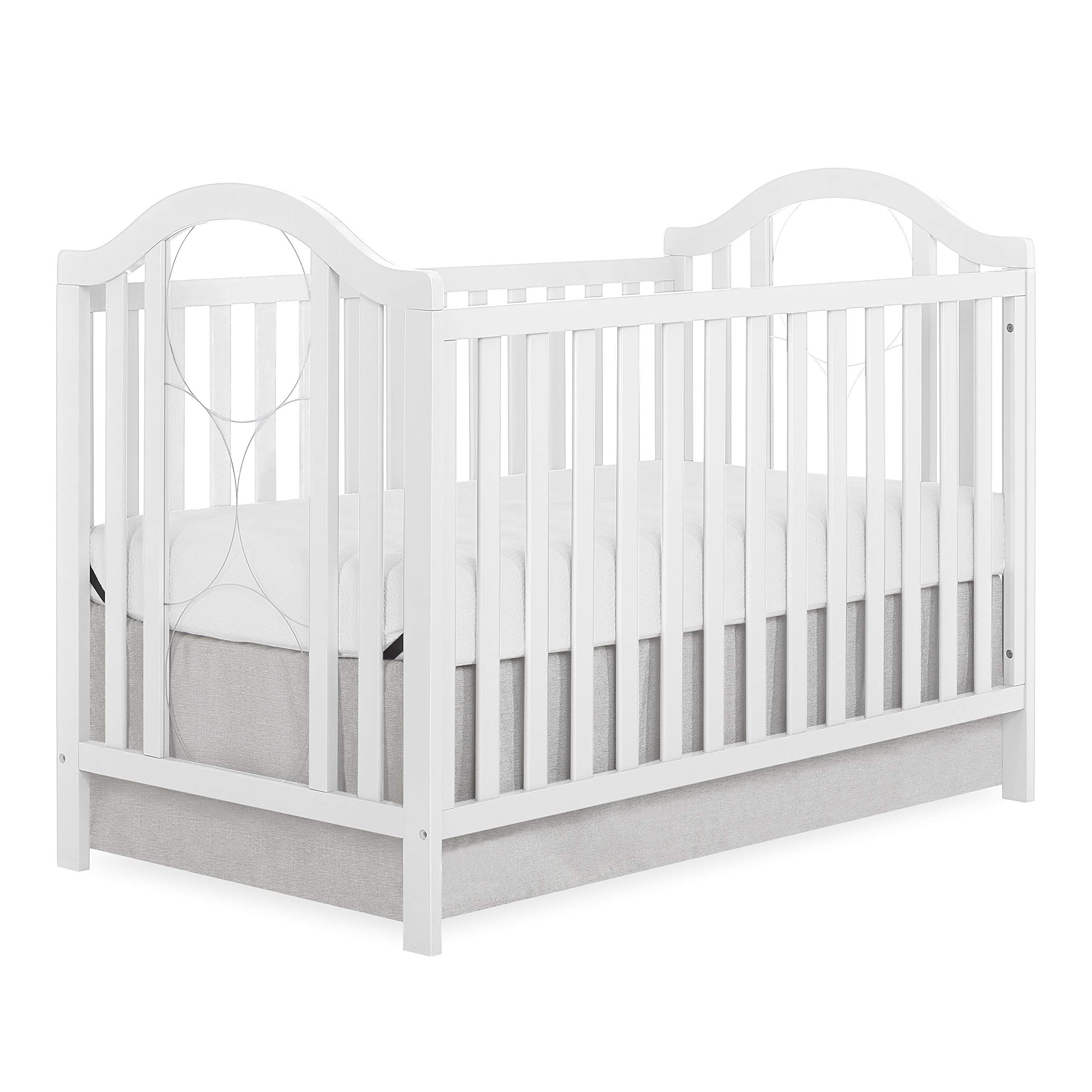 Ariel Convertible Crib in White - Greenguard Gold Certified Safe Baby Crib | Nursery Furniture for Newborns & Toddlers | Converts to Toddler Bed & Daybed