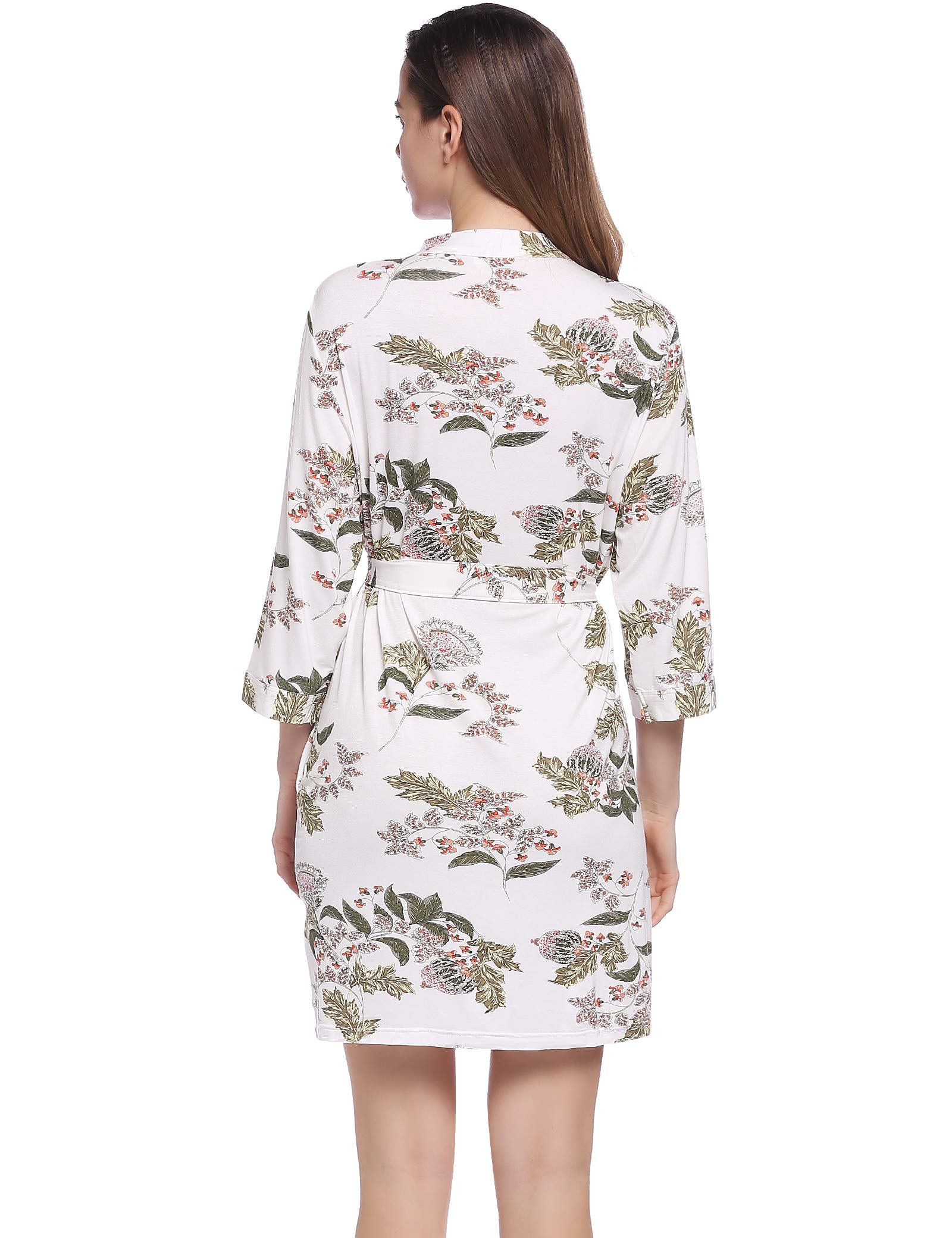 Lightweight Travel Jersey Robe for Women - Soft Bamboo Viscose Short Bathrobe - Perfect for Spa, Beach & Lounge Wear