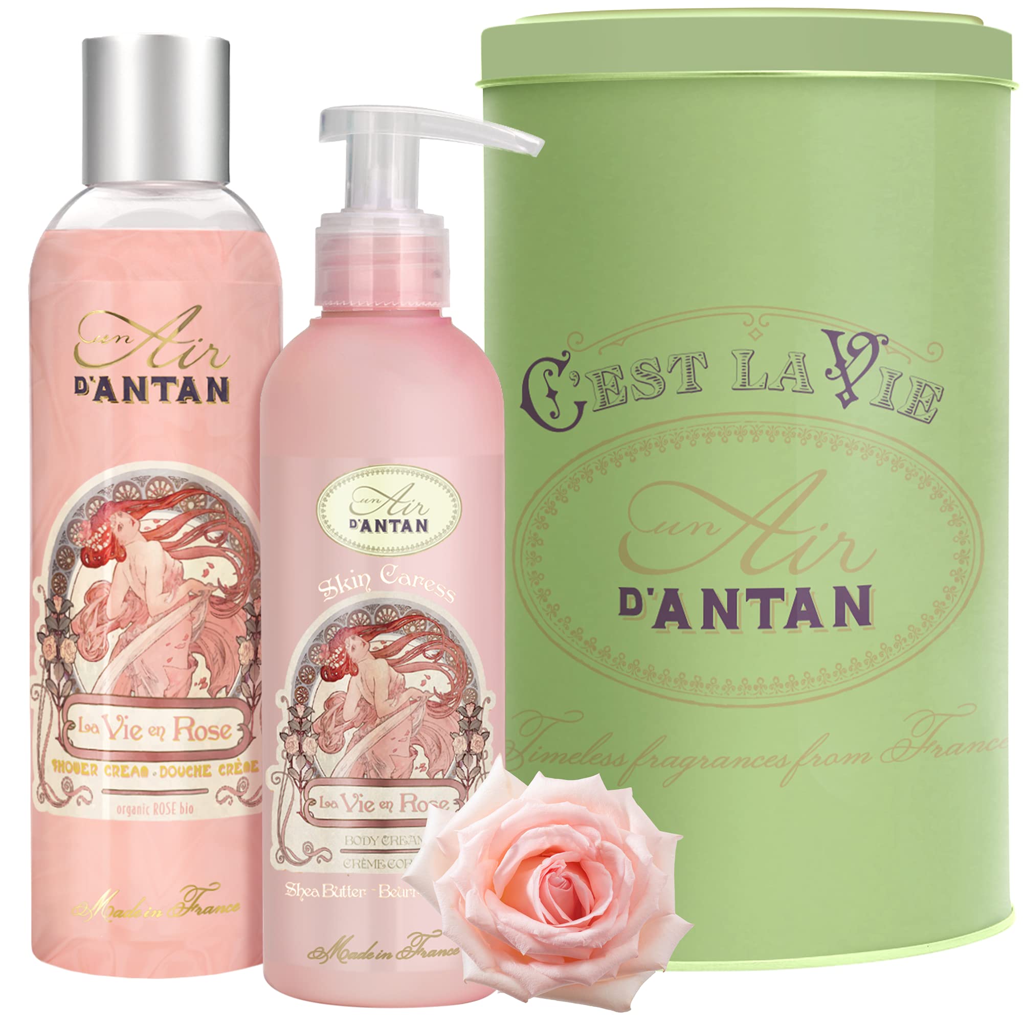 Christmas Gift Set for Women - 2 Piece Body Lotion & Body Wash Set with Rose, Peach & Patchouli Scent (200ml Lotion + 250ml Shower Gel) - Perfect Birthday Gift, Holiday Present & Self Care Pampering Set for Her - Luxurious Bath & Body Essentials in Elegant Gift Box