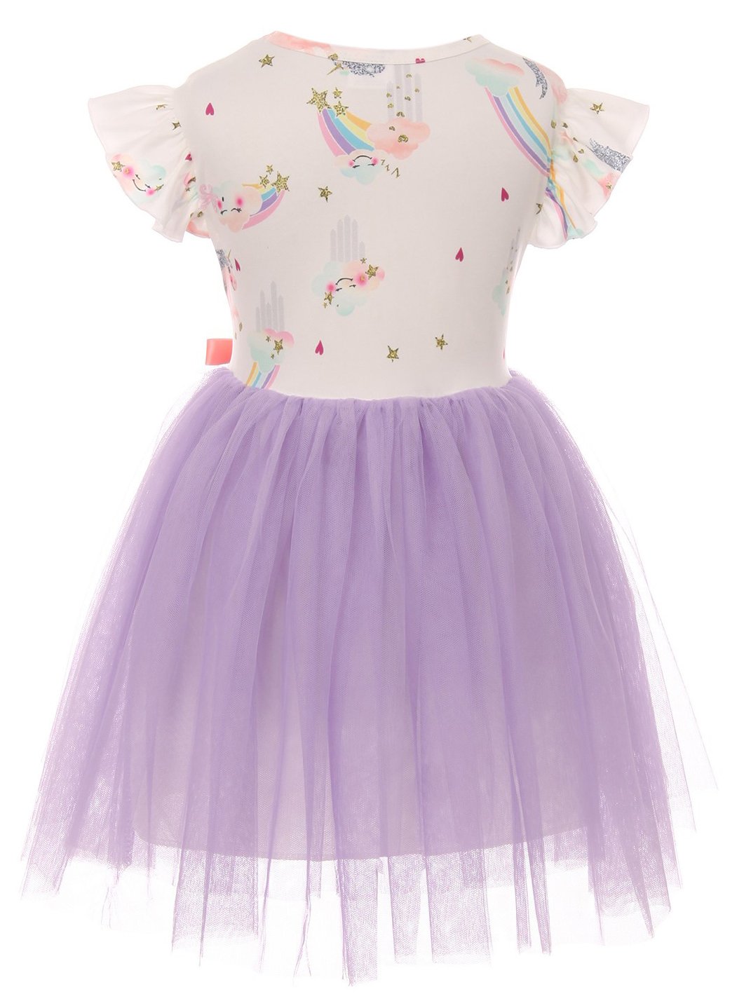 BluNight Girls' Unicorn Mesh Cap Sleeve Dress - Floral Summer Party Dress for Toddlers & Kids | Perfect for Birthday Parties, Photo Shoots & Special Occasions