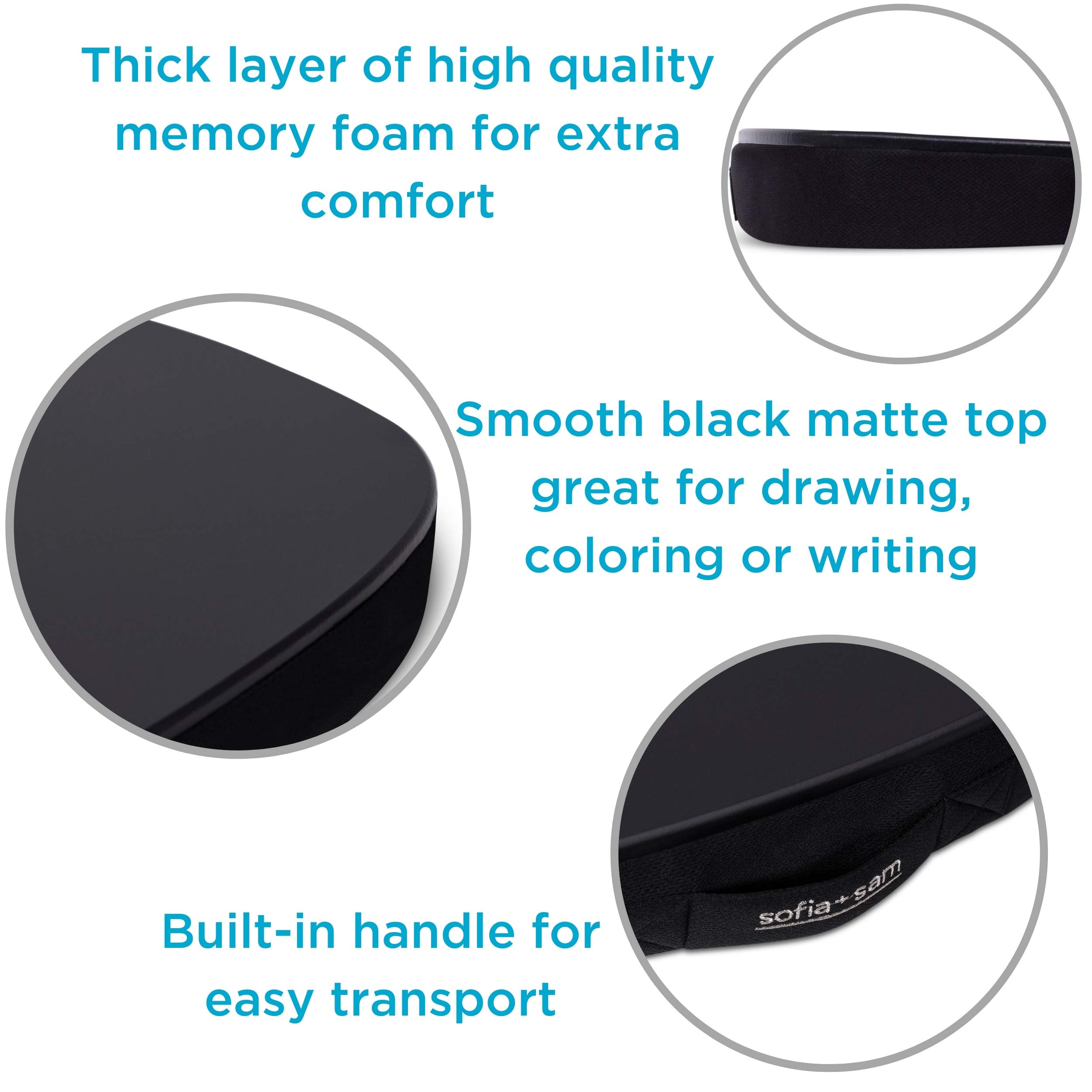 BIRDROCK HOME Oversized Lap Desk with Memory Foam Cushion - Portable Laptop Tray for Adults & Students - 17 Inch Laptop Tray with Ergonomic Wrist Rest - Home Office, Bed, Sofa & Travel Use - Matte Black