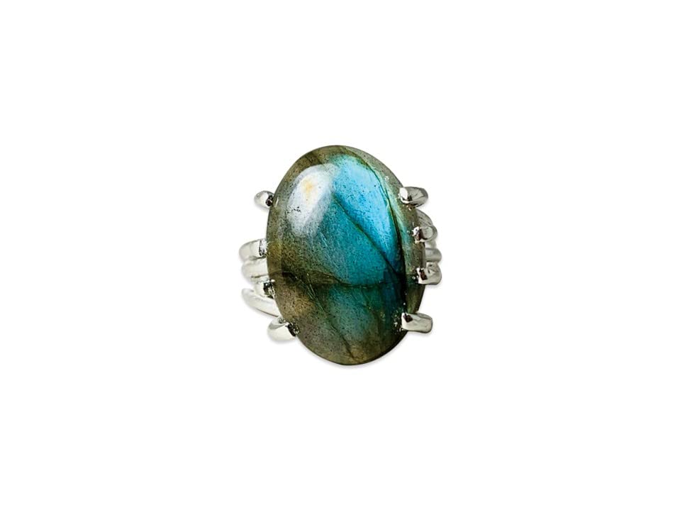 Oval Labradorite Ring - 925 Sterling Silver Gemstone Jewelry, Handmade Statement Ring for Women, Unique Gift for Her | Perfect for Weddings, Parties & Everyday Wear