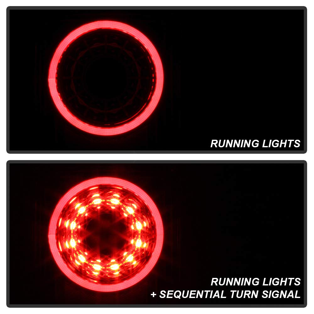 ACANII Black Housing LED Round Sequential Tail Lights for 2018-2022 Jeep Wrangler JL | Halogen Type Replacement | Enhanced Visibility & Style for Off-Road Adventures