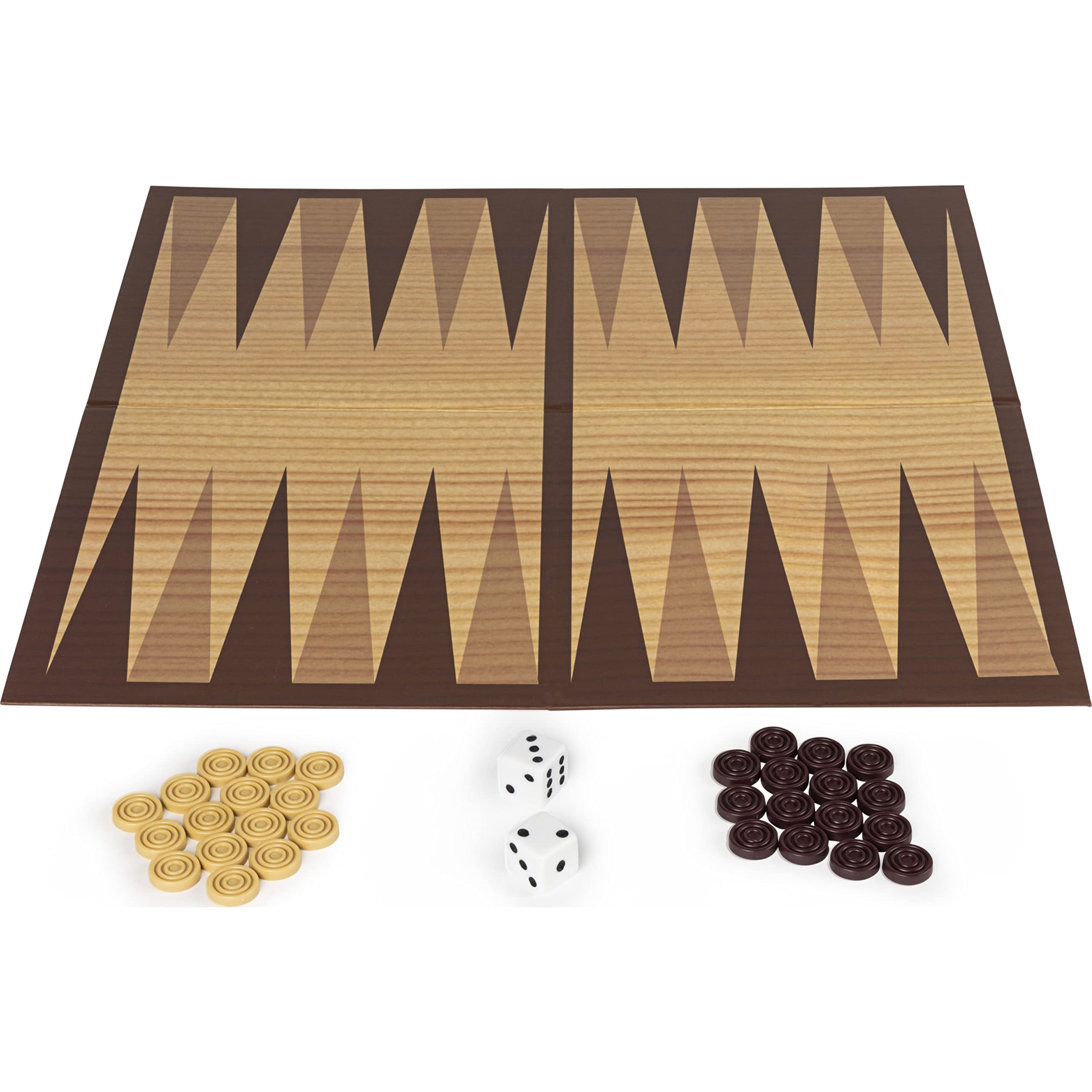 Cardinal Games 6033309 Classic Backgammon Set - Wooden Board Game for Adults & Kids Ages 8+ | Perfect for Family Game Nights, Travel & Strategy Fun