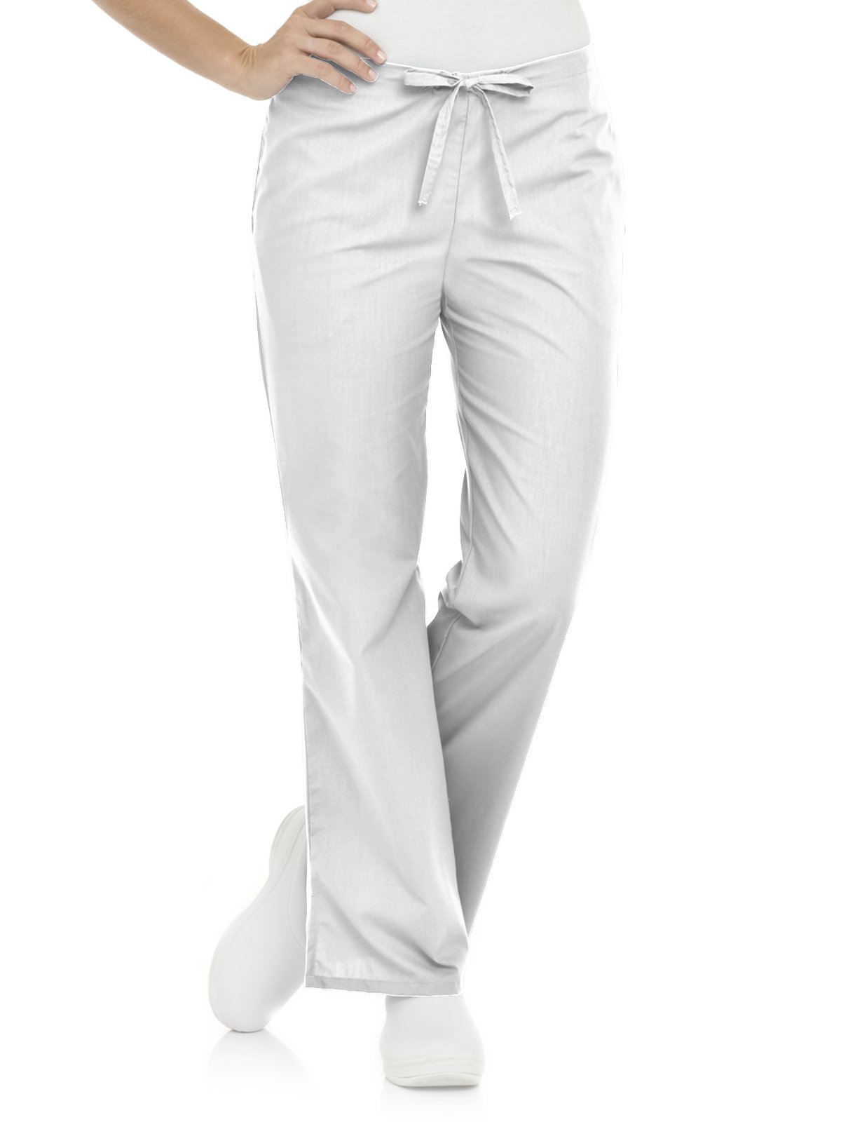 ScrubZone 83222 Flare Leg Scrub Pants for Women - White XS Tall | Comfortable Medical Uniform for Nurses & Healthcare Professionals | Perfect for Hospitals, Clinics & Long Shifts