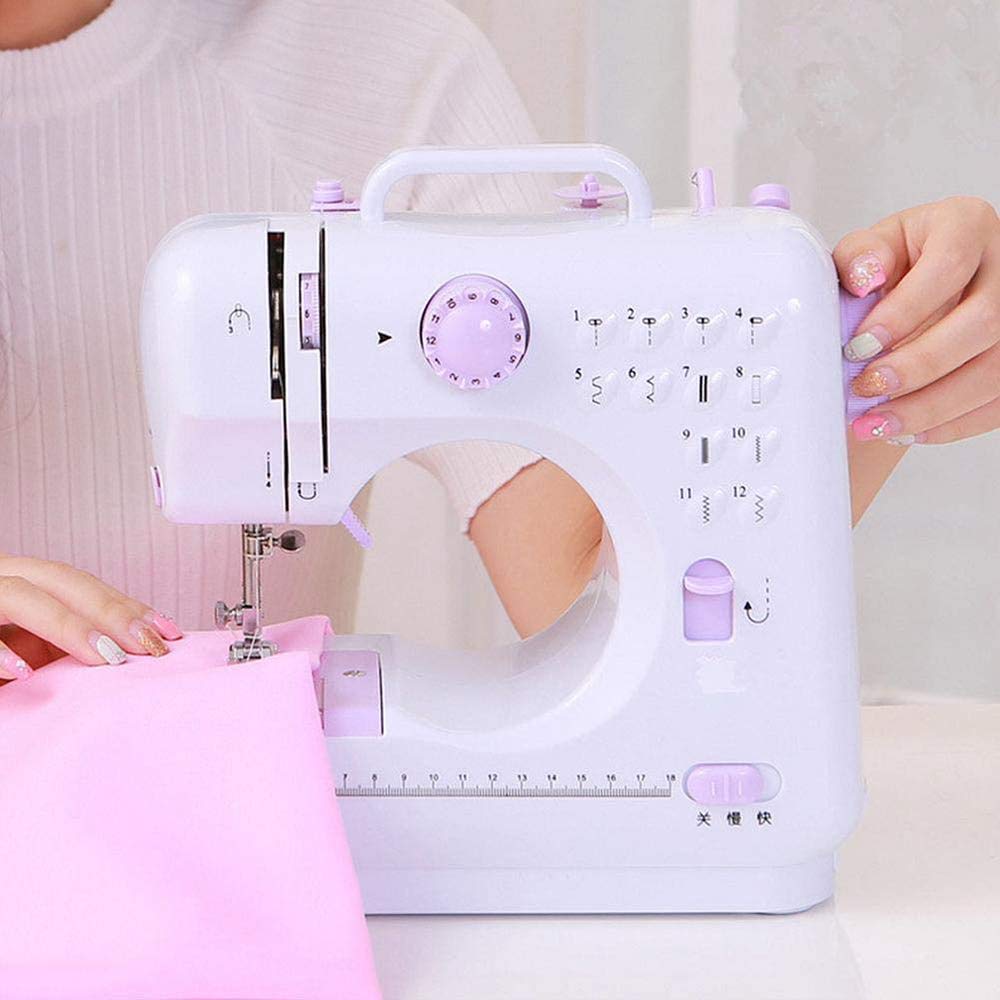 **Inkec Mini Electric Sewing Machine - Portable Household & Crafting Sewing Machine with 12 Built-in Floral Stitches, Foot Pedal & Handheld Operation - Perfect for Beginners, DIY Projects, Mending Clothes & Home Decor**    *(Use Cases: Ideal for quick repairs, DIY crafts, sewing small fabrics, hemming clothes, and creating handmade gifts.)*