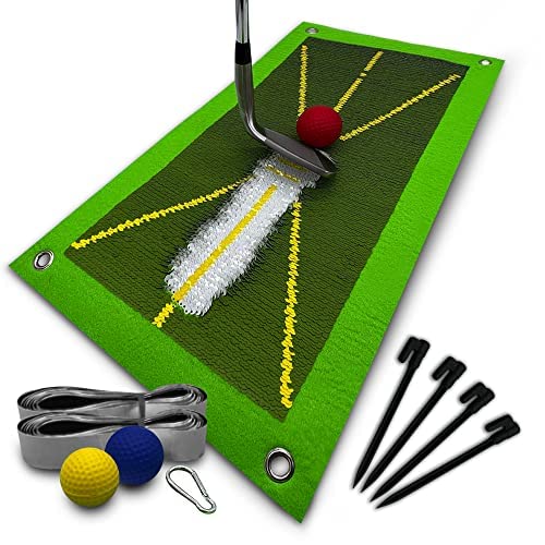 Golf Training Mat for Swing Path Practice - Improve Golf Swing for Indoor/Outdoor Use